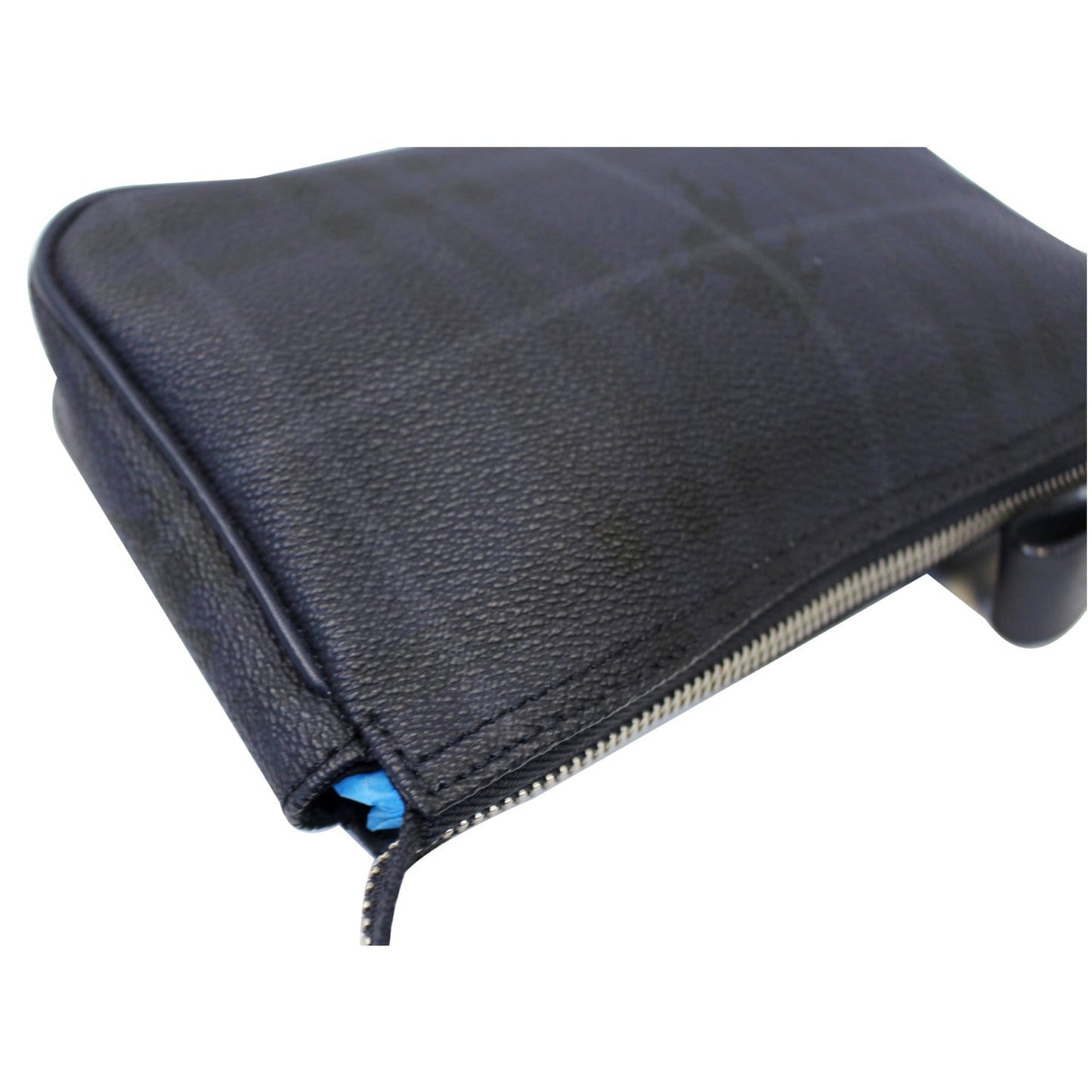 BURBERRY Coated Pochette Blue Canvas Clutch