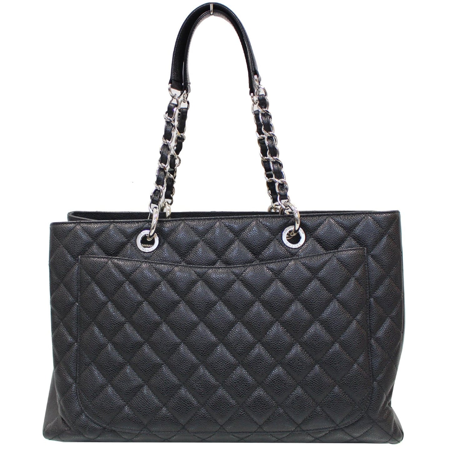 CHANEL XL Grand Caviar Leather Shopping Tote Bag Black