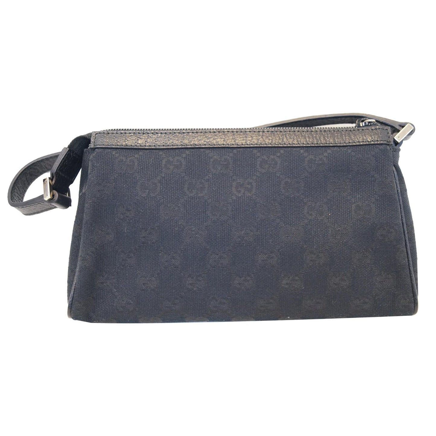 GUCCI Abbey D-Ring Ebony G Canvas Pochette Bag Black 145750