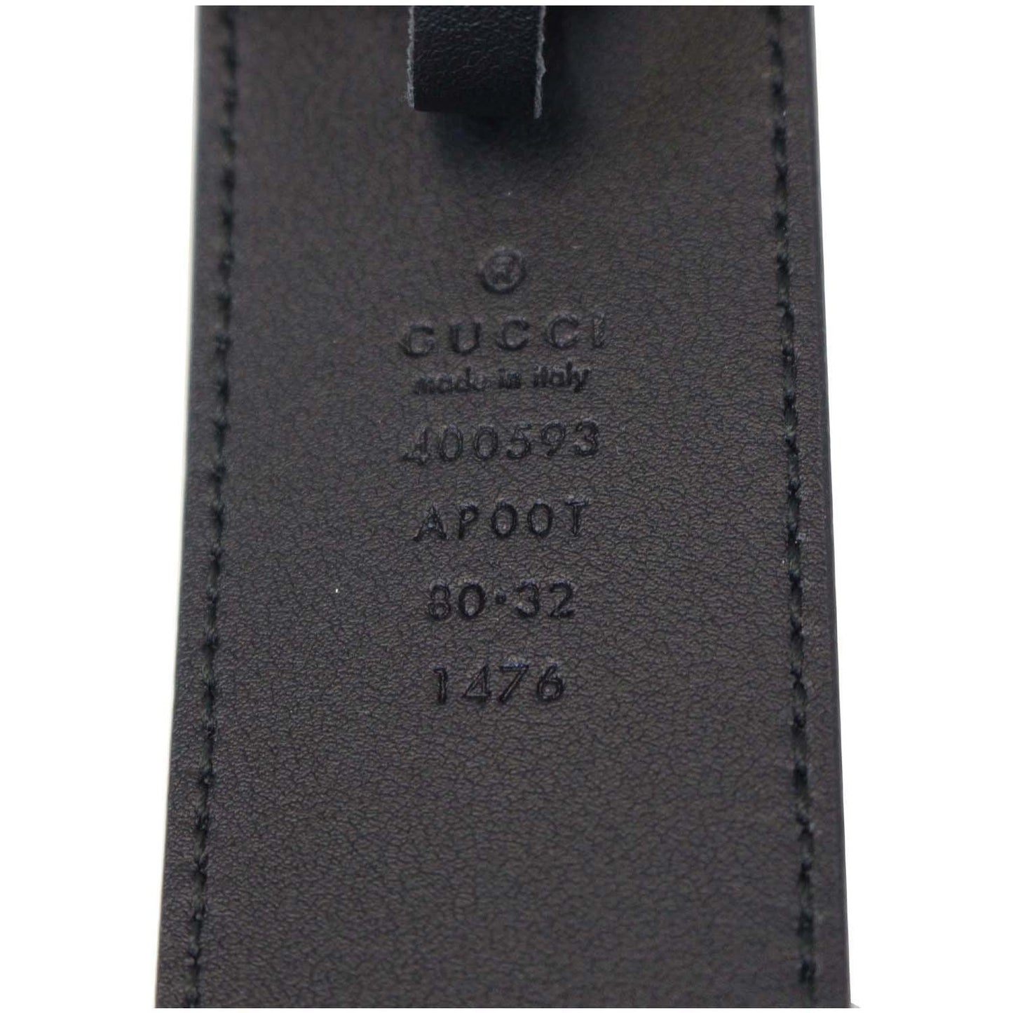 GUCCI Double G Buckle Black Leather Belt Size 39 Black