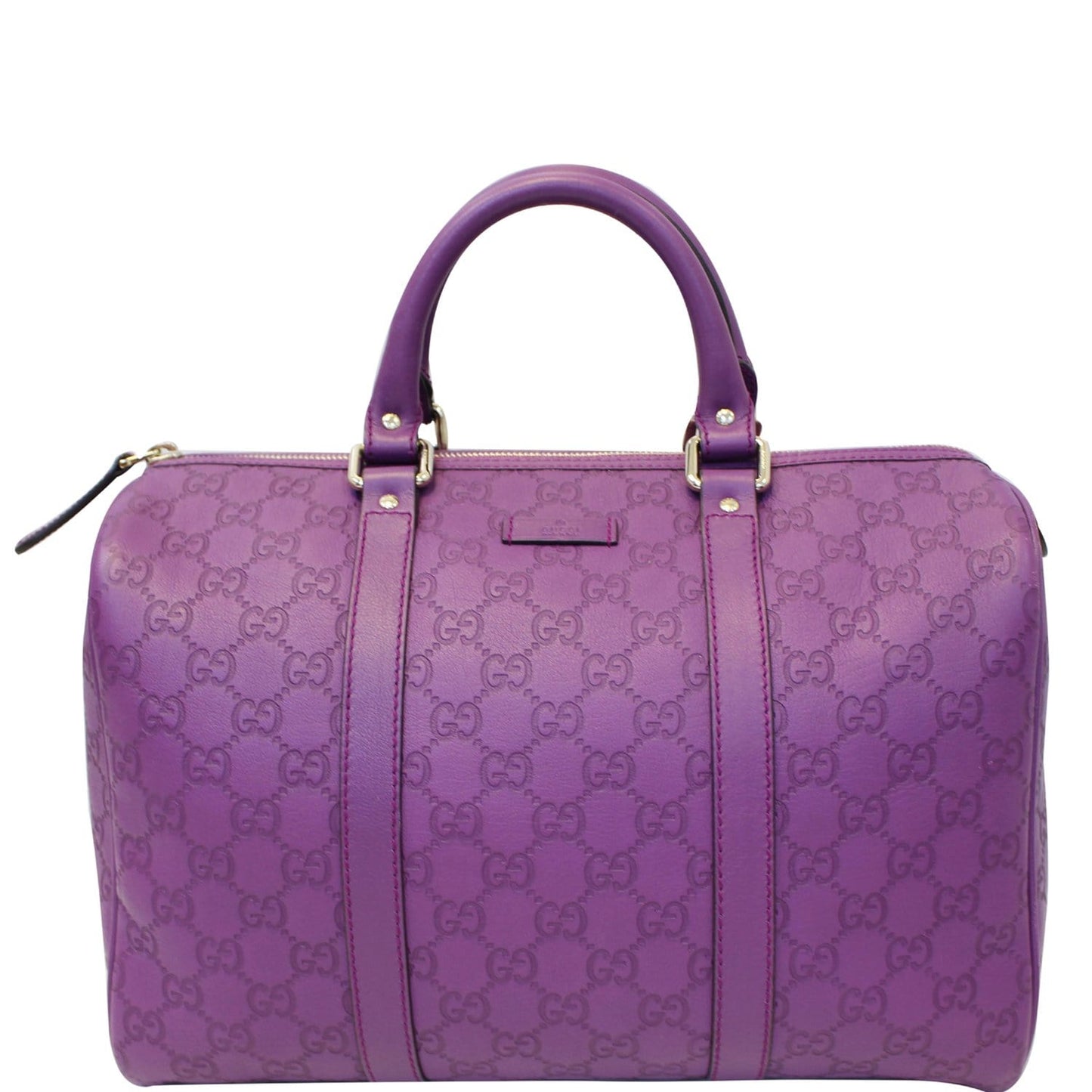 GUCCI Medium Joy Guccissima Leather Boston Bag Purple 265697