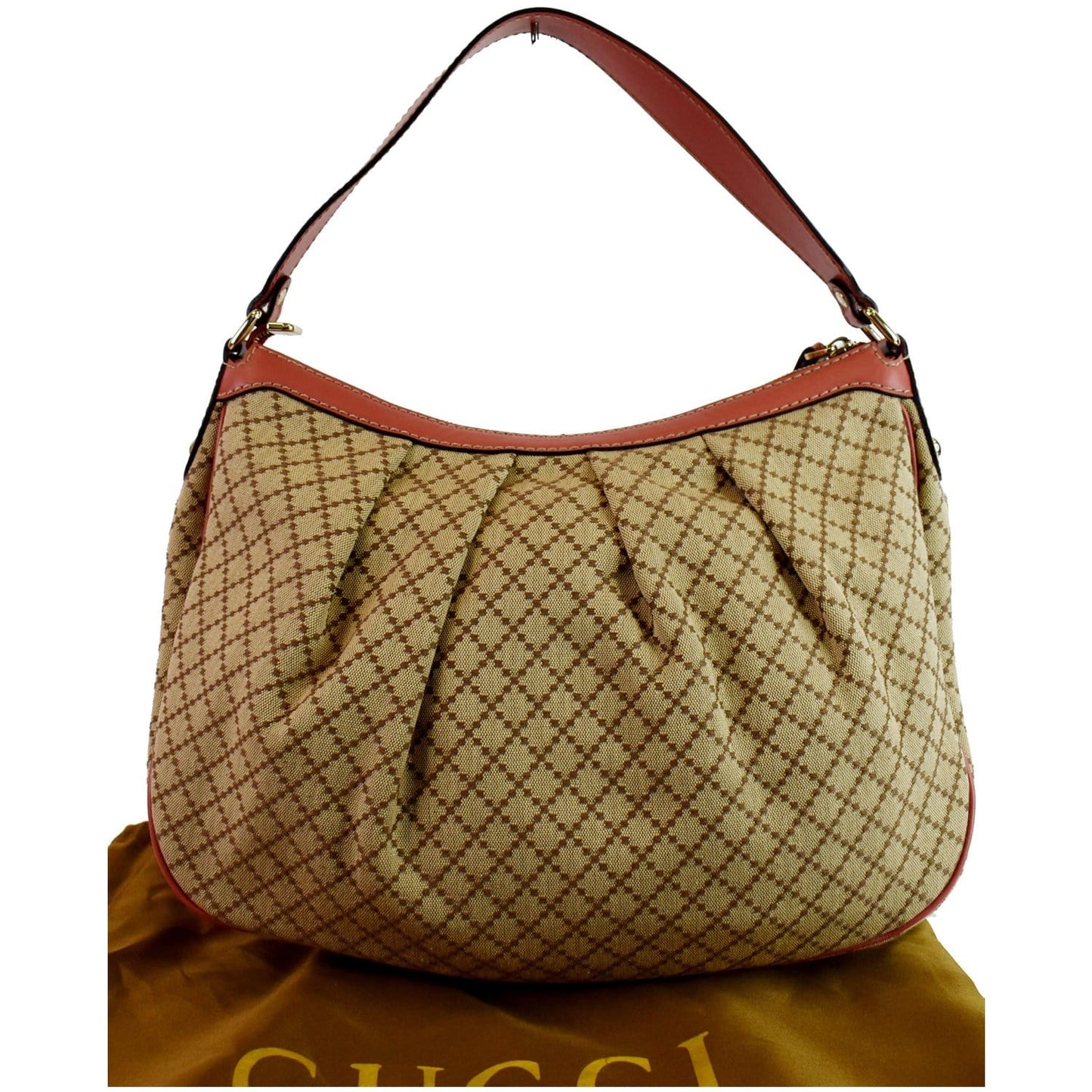 GUCCI Medium Sukey Diamante Canvas Hobo Bag Beige 232955