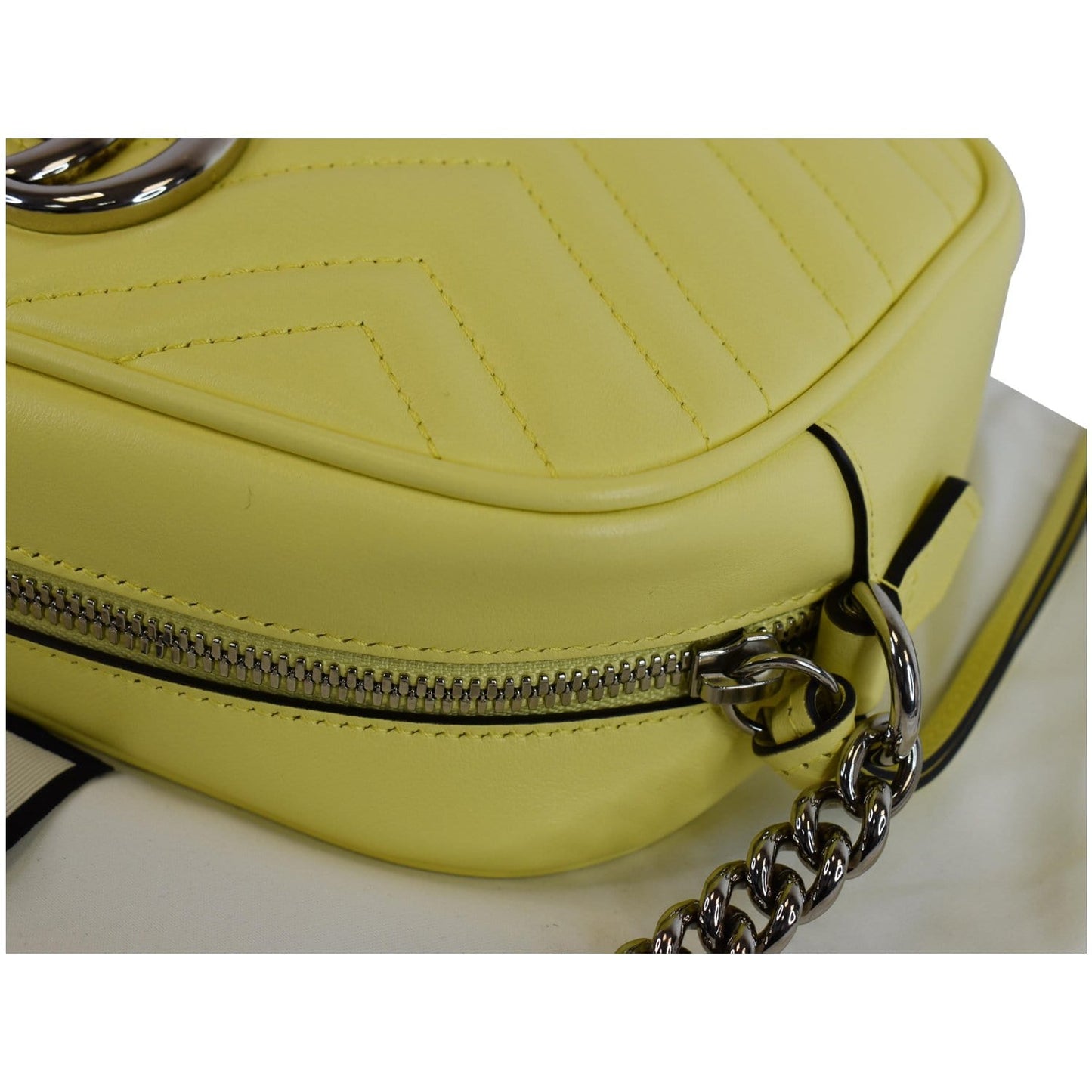 GUCCI GG Marmont Matelasse Small Leather Crossbody Bag Pastel Yellow