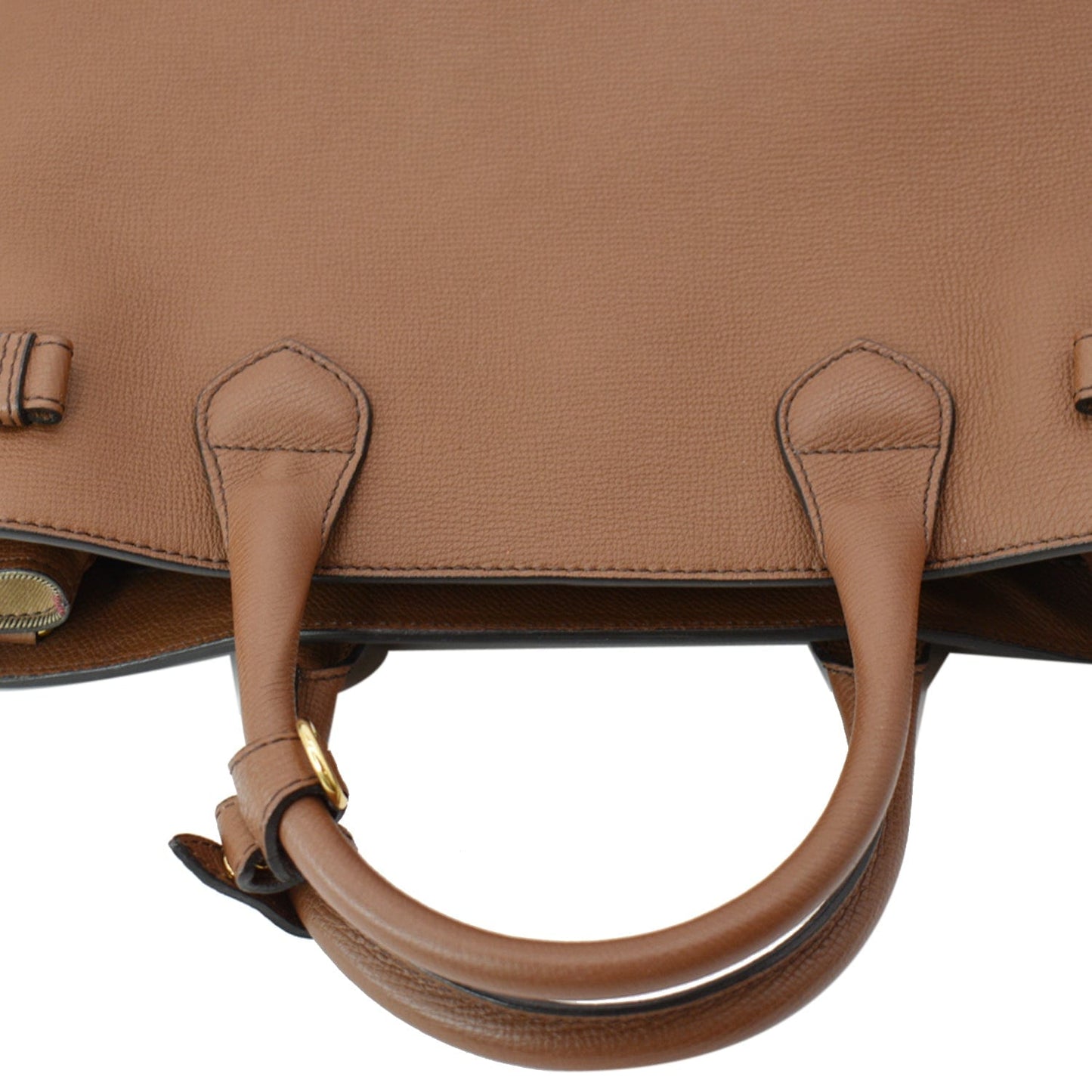 BURBERRY Banner Medium House Check Tote Bag Tan