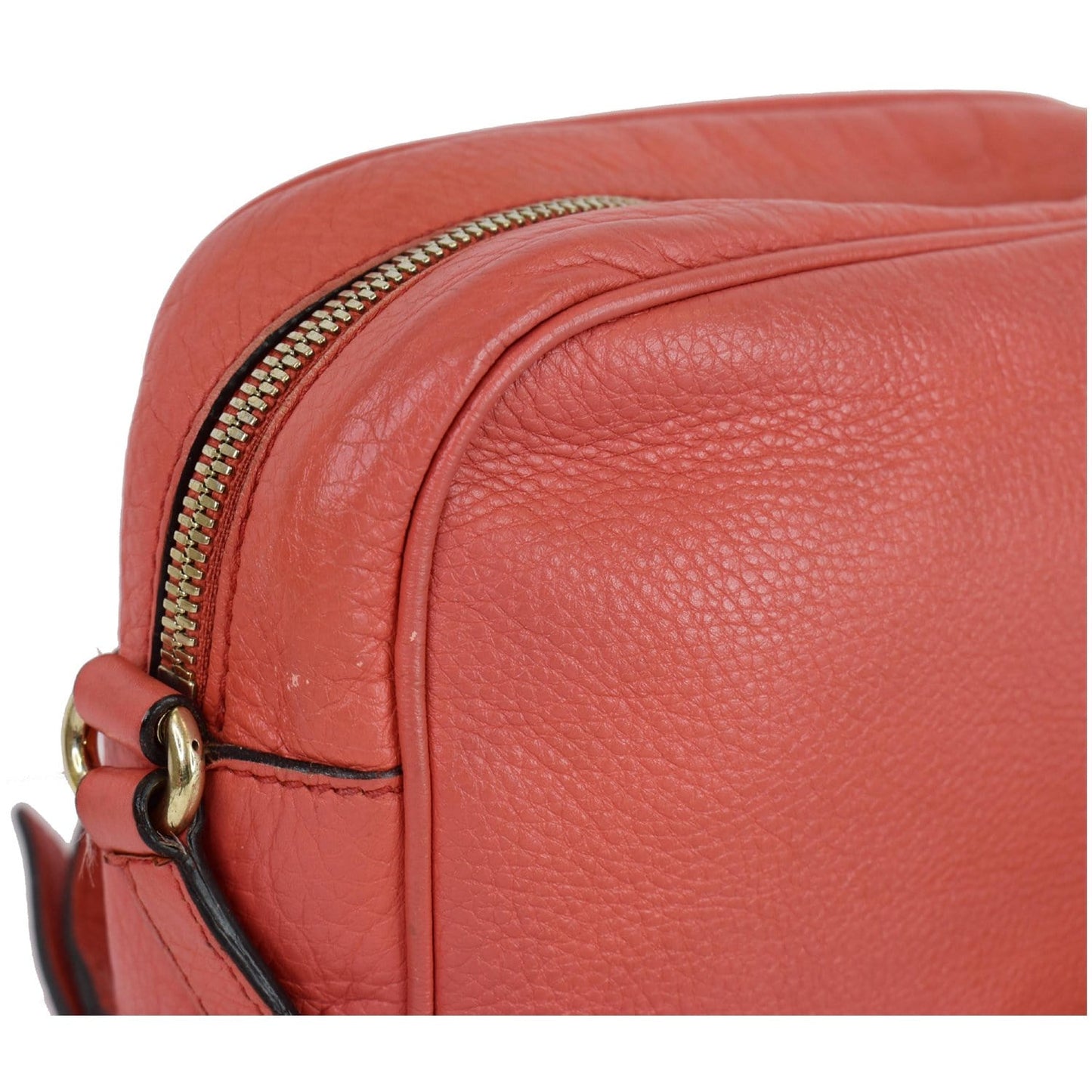 GUCCI Soho Disco Pebbled Leather Small Crossbody Bag Coral 308364 - 15% OFF