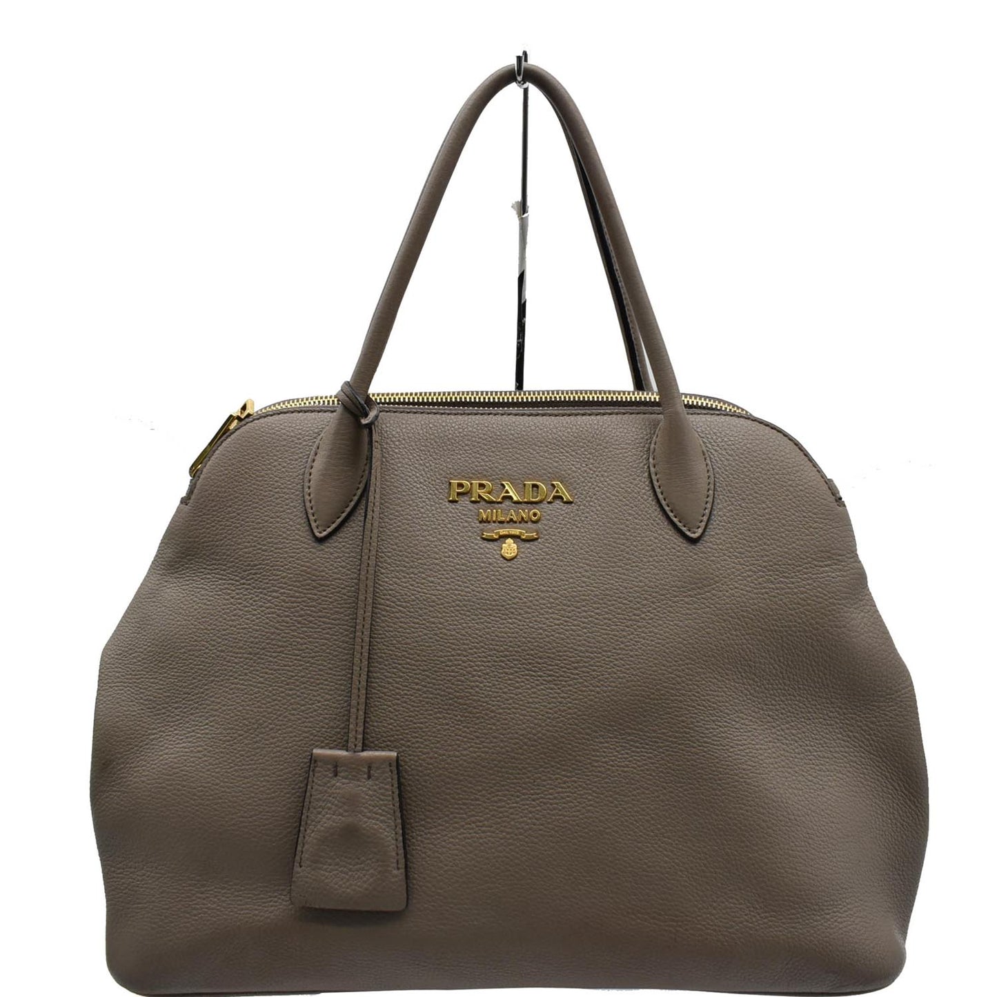 PRADA Calf Leather Tote Bag Clay Gray