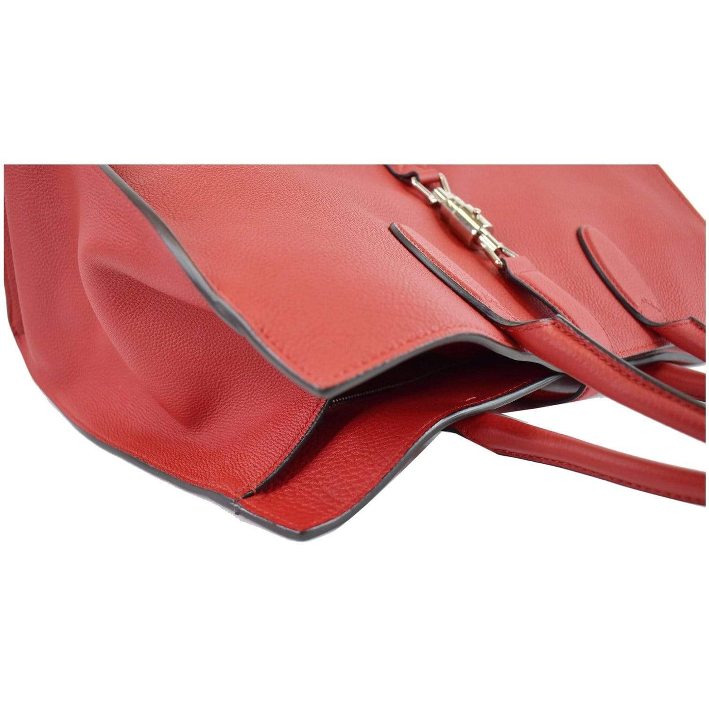 GUCCI Jackie Large Top Handle Leather Tote Bag Red 362970