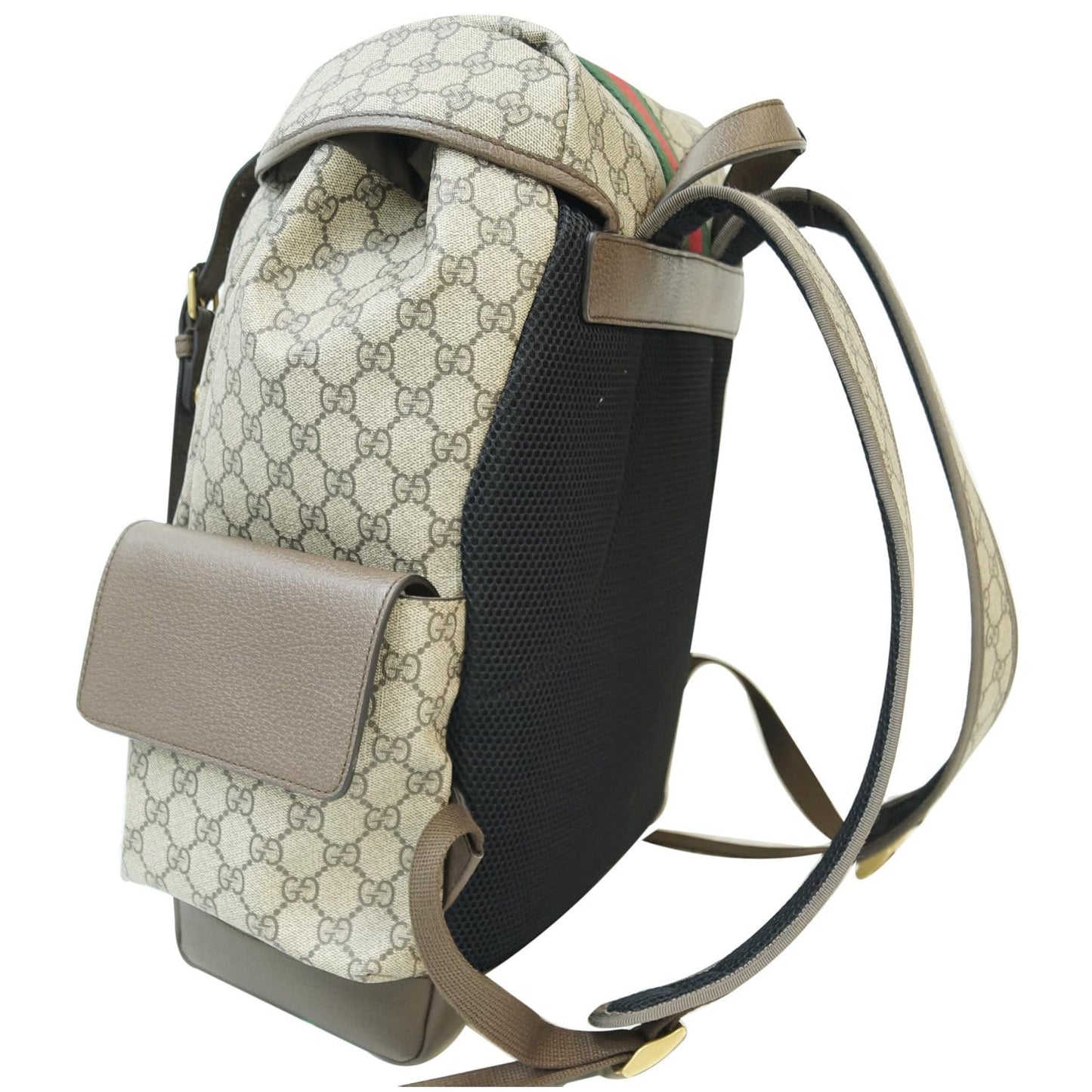 GUCCI Ophidia GG Medium Supreme Canvas Backpack Beige/Ebony 598140