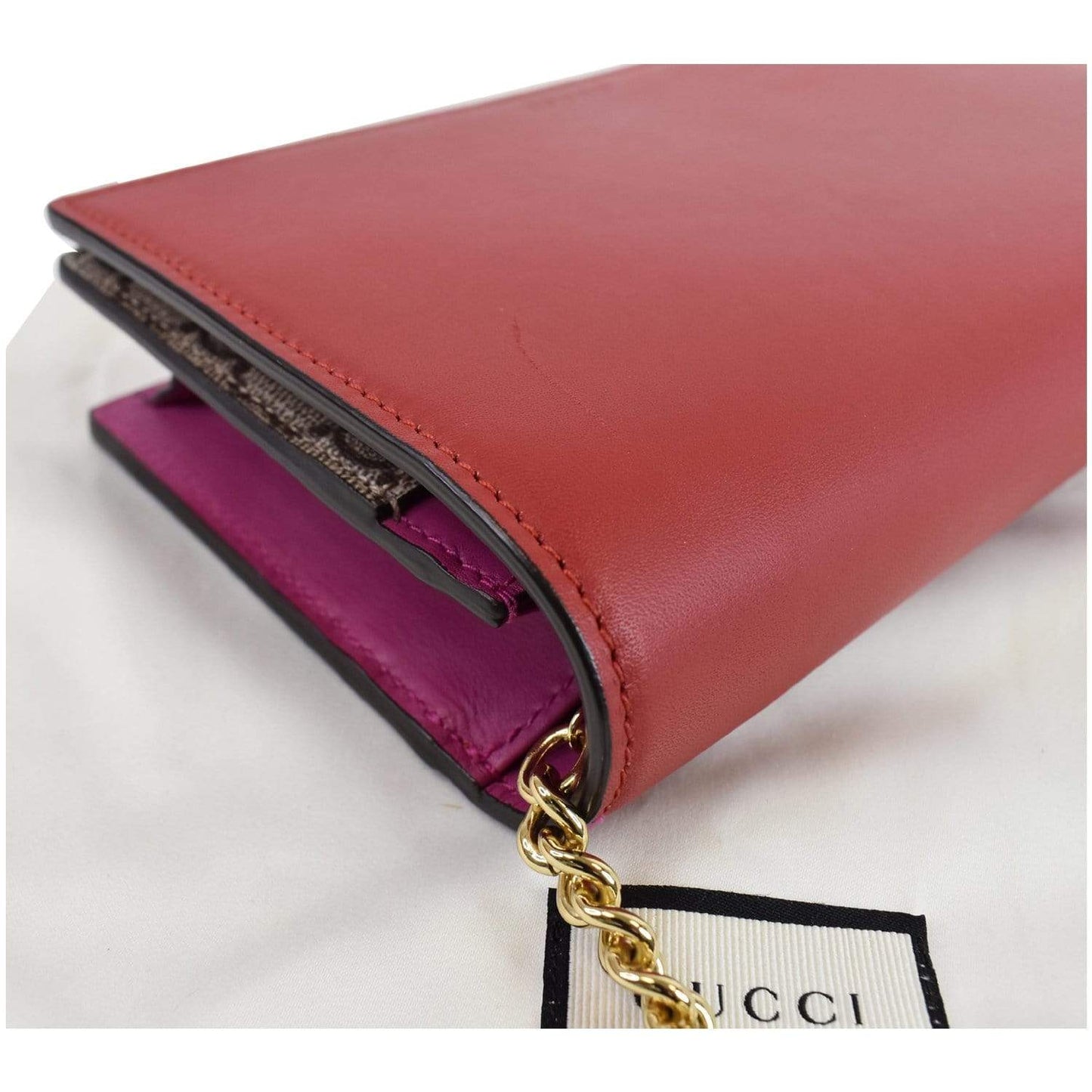 GUCCI GG Supreme Chain Wallet Clutch Bag Red 410114 - 15% OFF