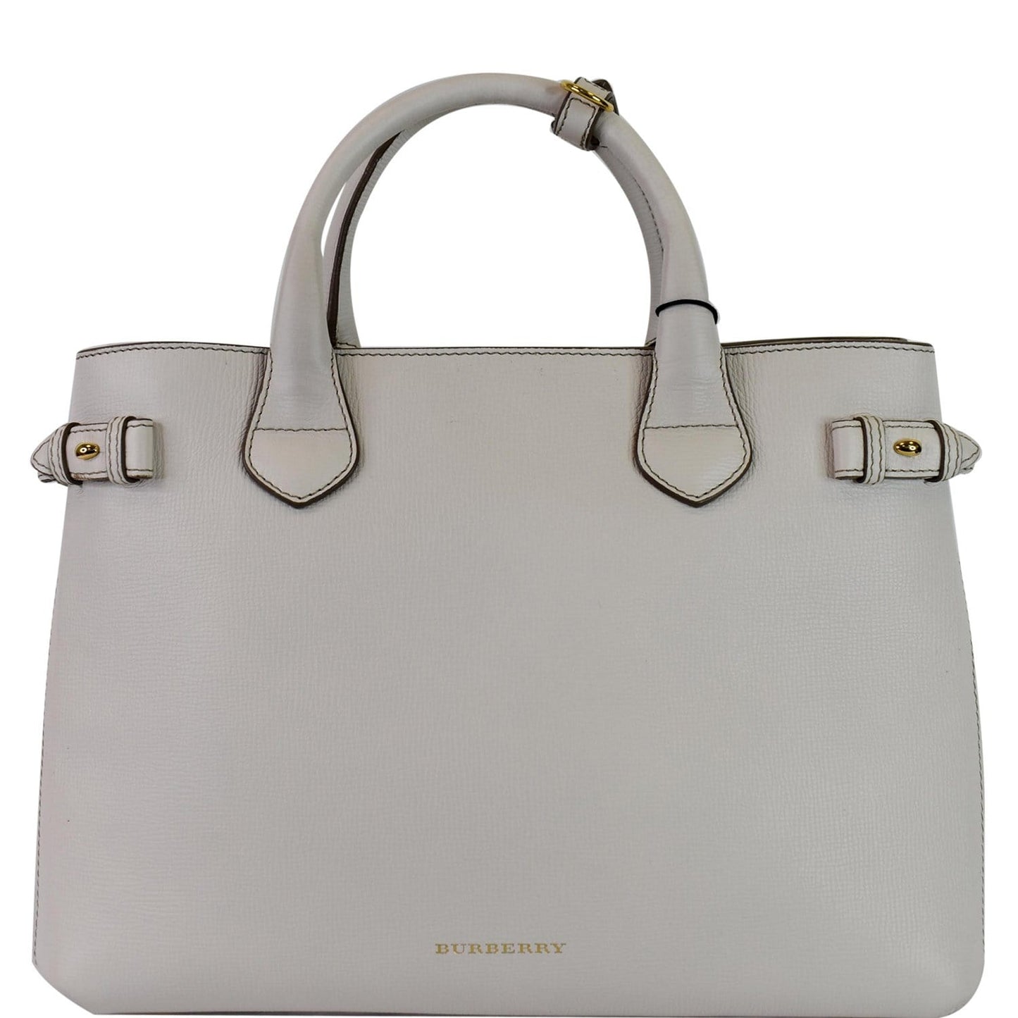 BURBERRY Banner Medium House Check Tote Bag White