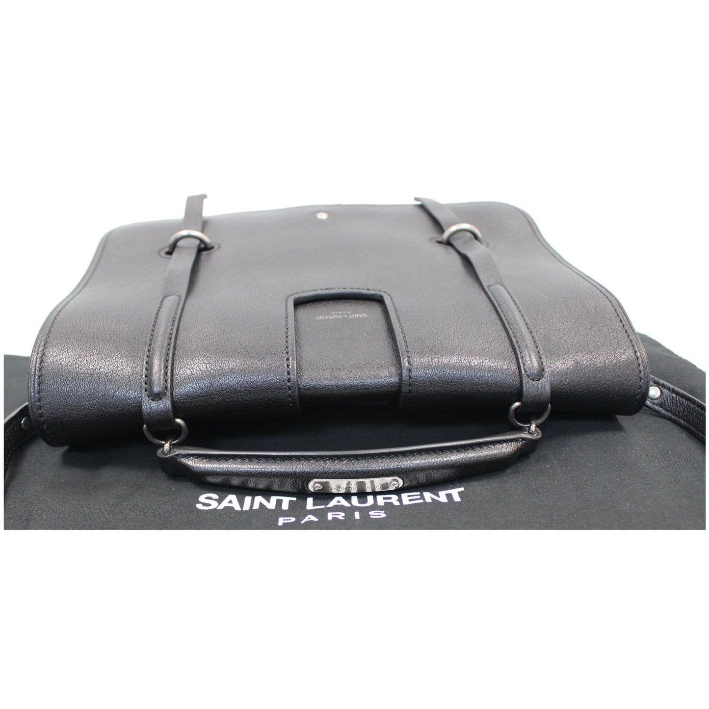 YVES SAINT LAURENT Large Charlotte Leather Messenger Bag Black