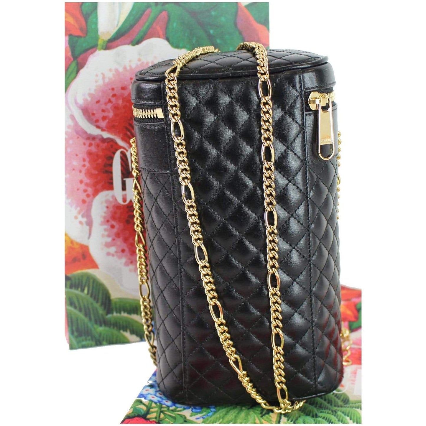 GUCCI Trapuntta Calfskin Leather Belt Crossbody Bag Black 572298 - Final Sale
