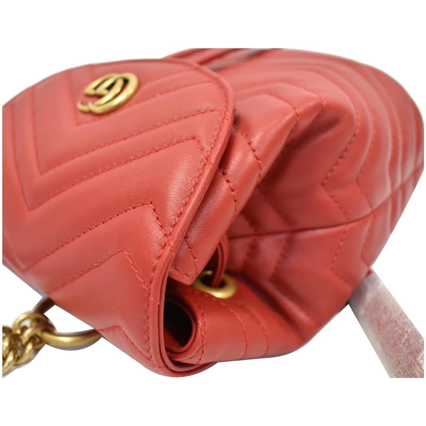 GUCCI GG Marmont Matelasse Leather Backpack Bag Red 528129