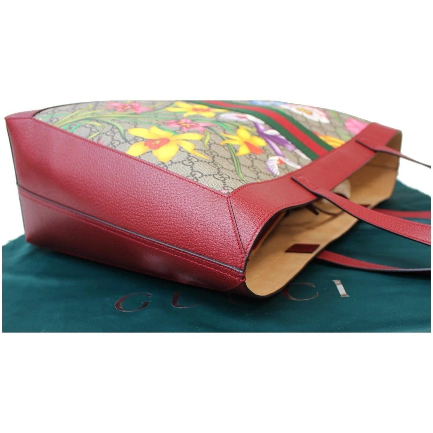 GUCCI Ophidia GG Flora Medium Tote Bag Red 547947