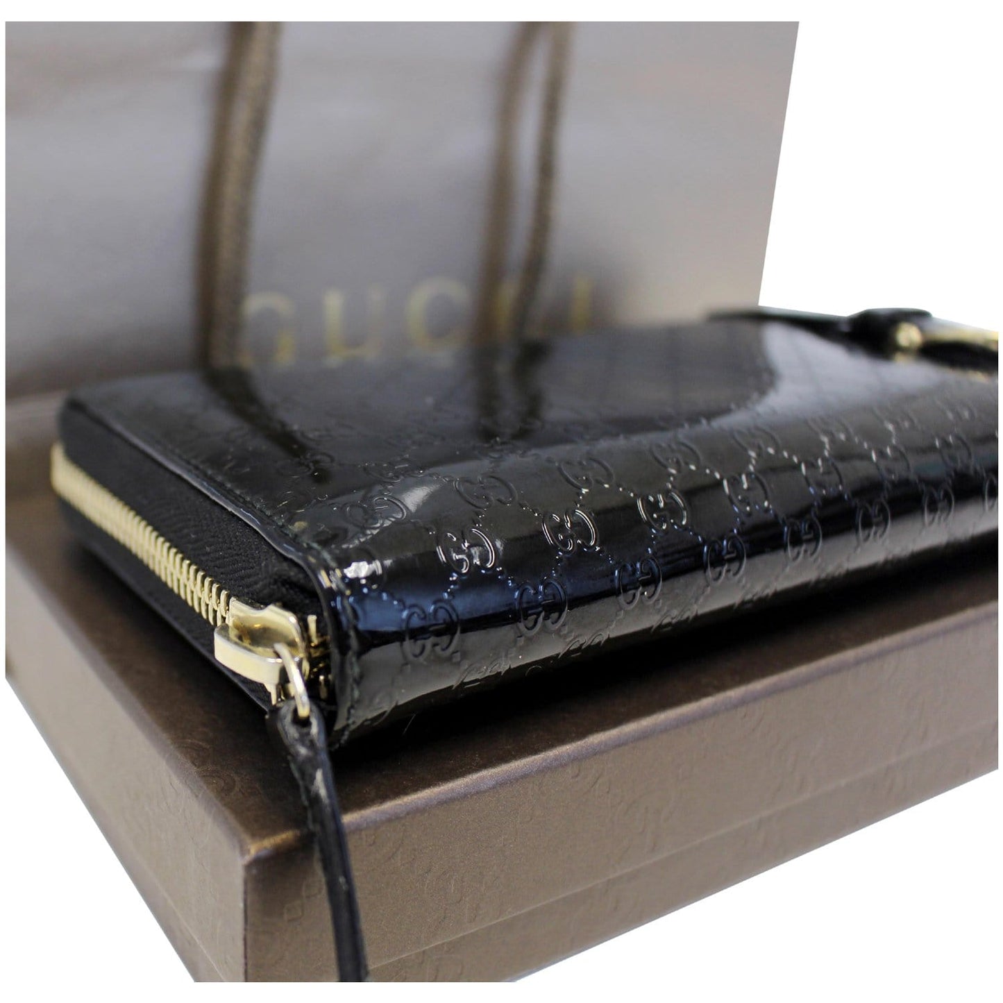 GUCCI Nice Microguccissima Patent Leather Wallet 309758