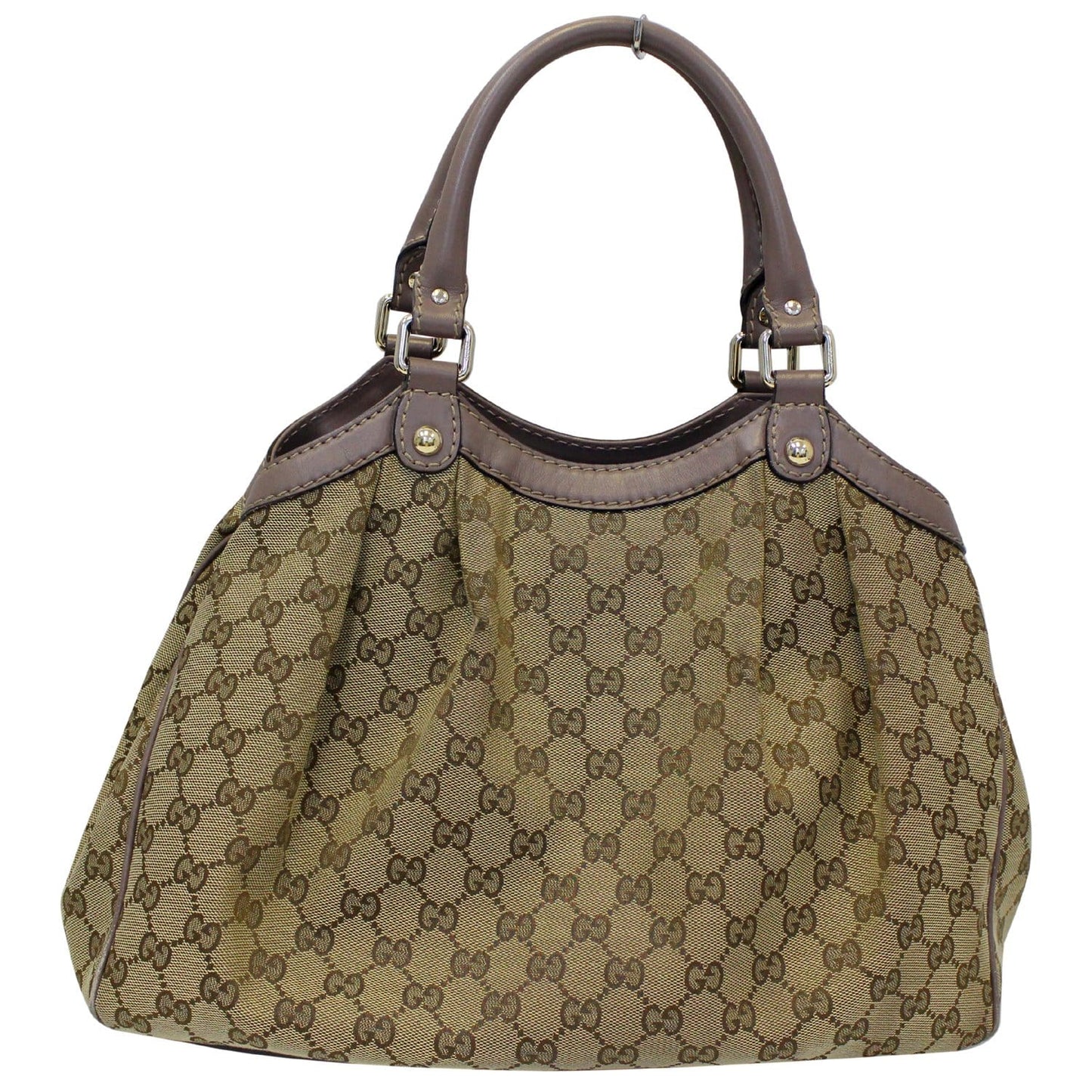 GUCCI Sukey Medium  GG Canvas Tote Bag Beige 211944