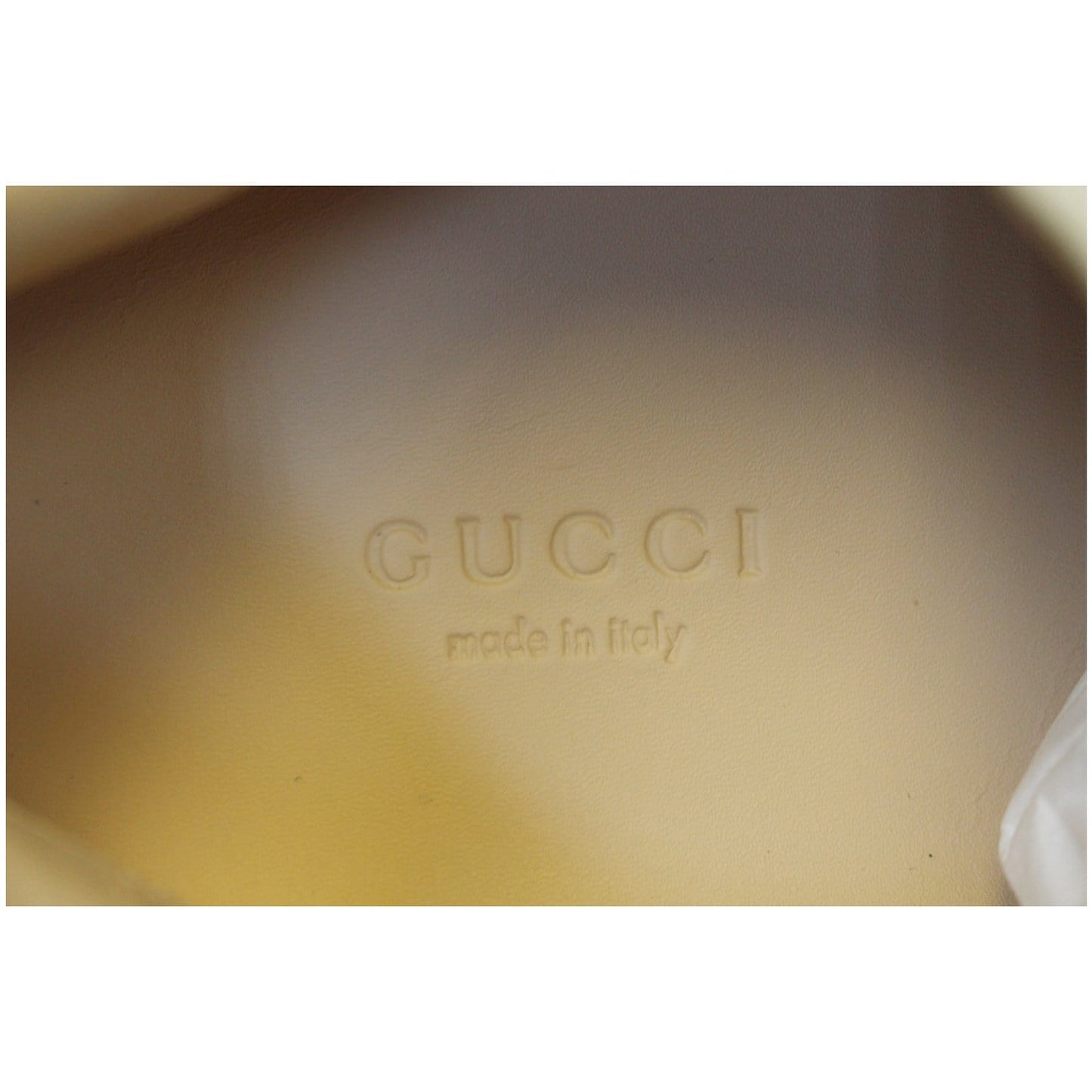 GUCCI Stripe Leather Sneaker White Size US 7