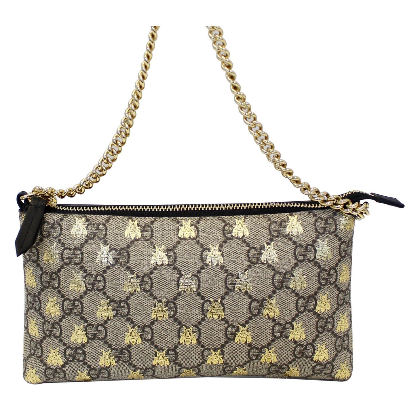 GUCCI Linea Bee GG Supreme Wristlet Handbag