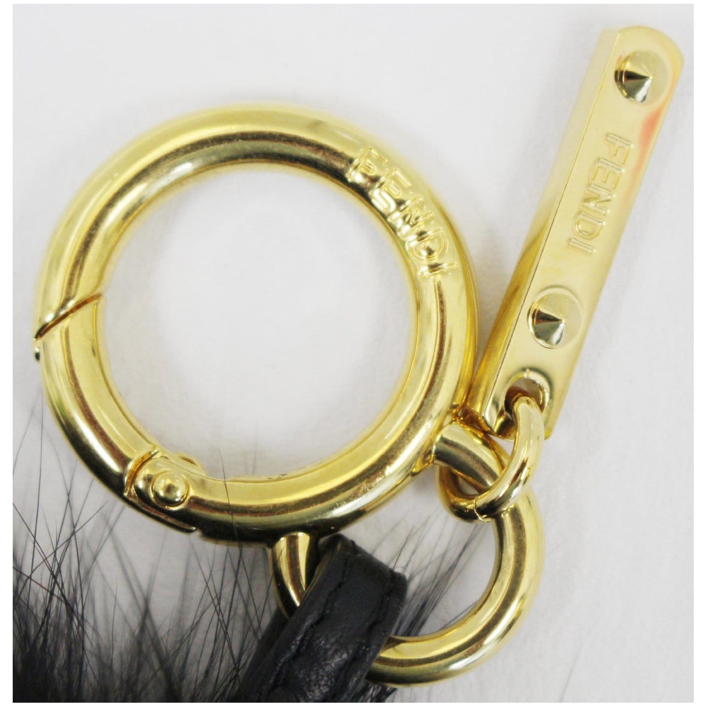 FENDI Monster Bag Bugs Fur Charm Black