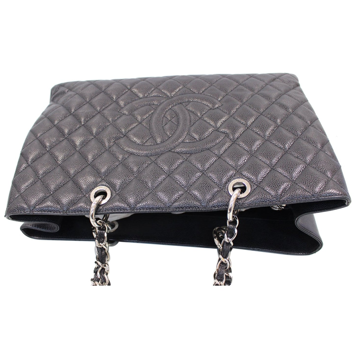 CHANEL XL Grand Caviar Leather Shopping Tote Bag Black