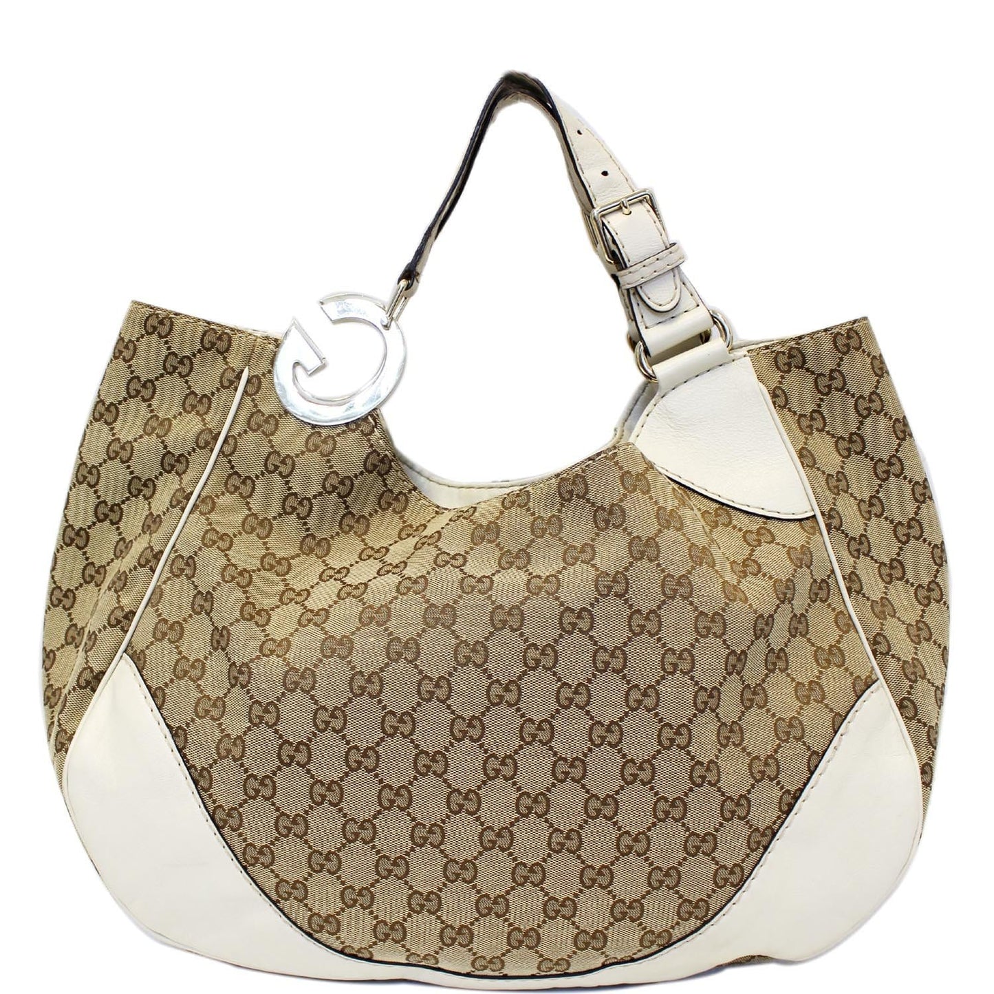 GUCCI Charlotte GG Monogram Beige/White Tote Shoulder Bag