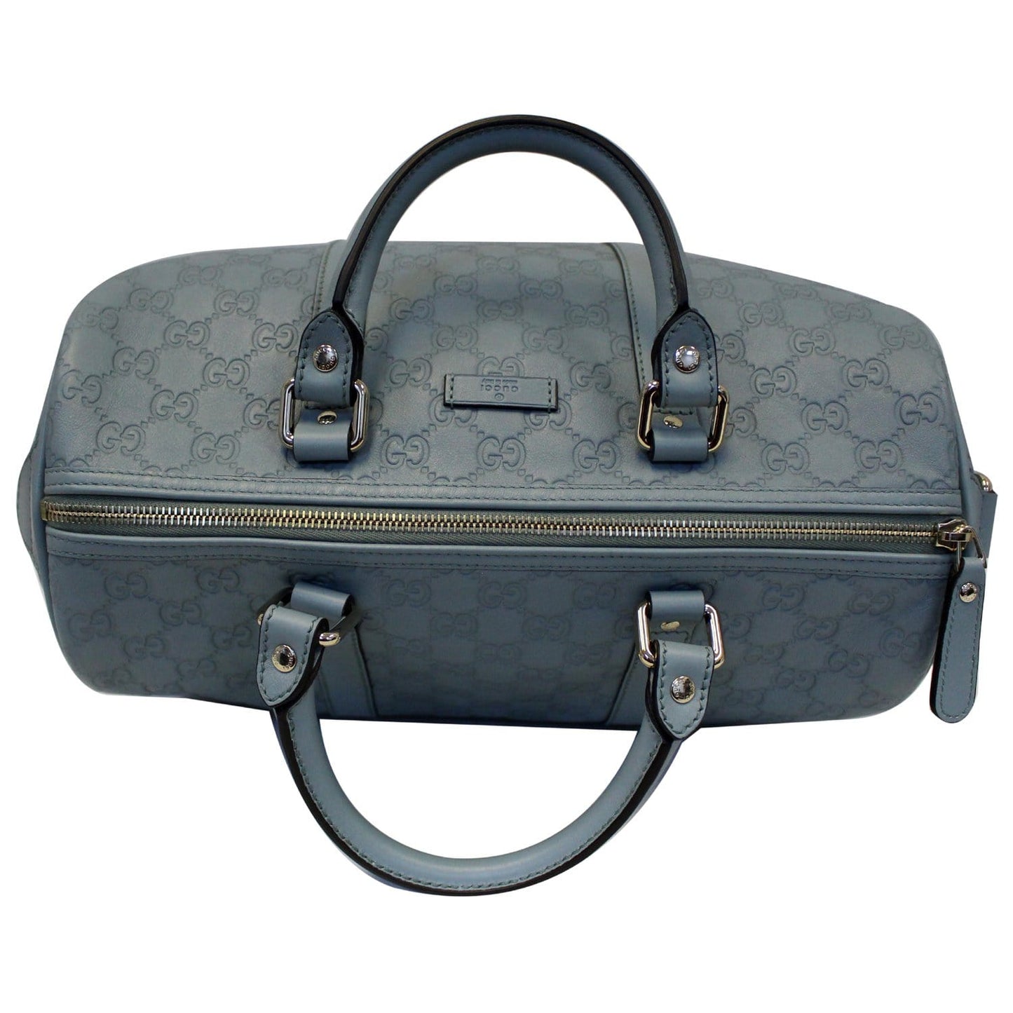 GUCCI Medium Joy Guccissima Leather Boston Bag Turquoise