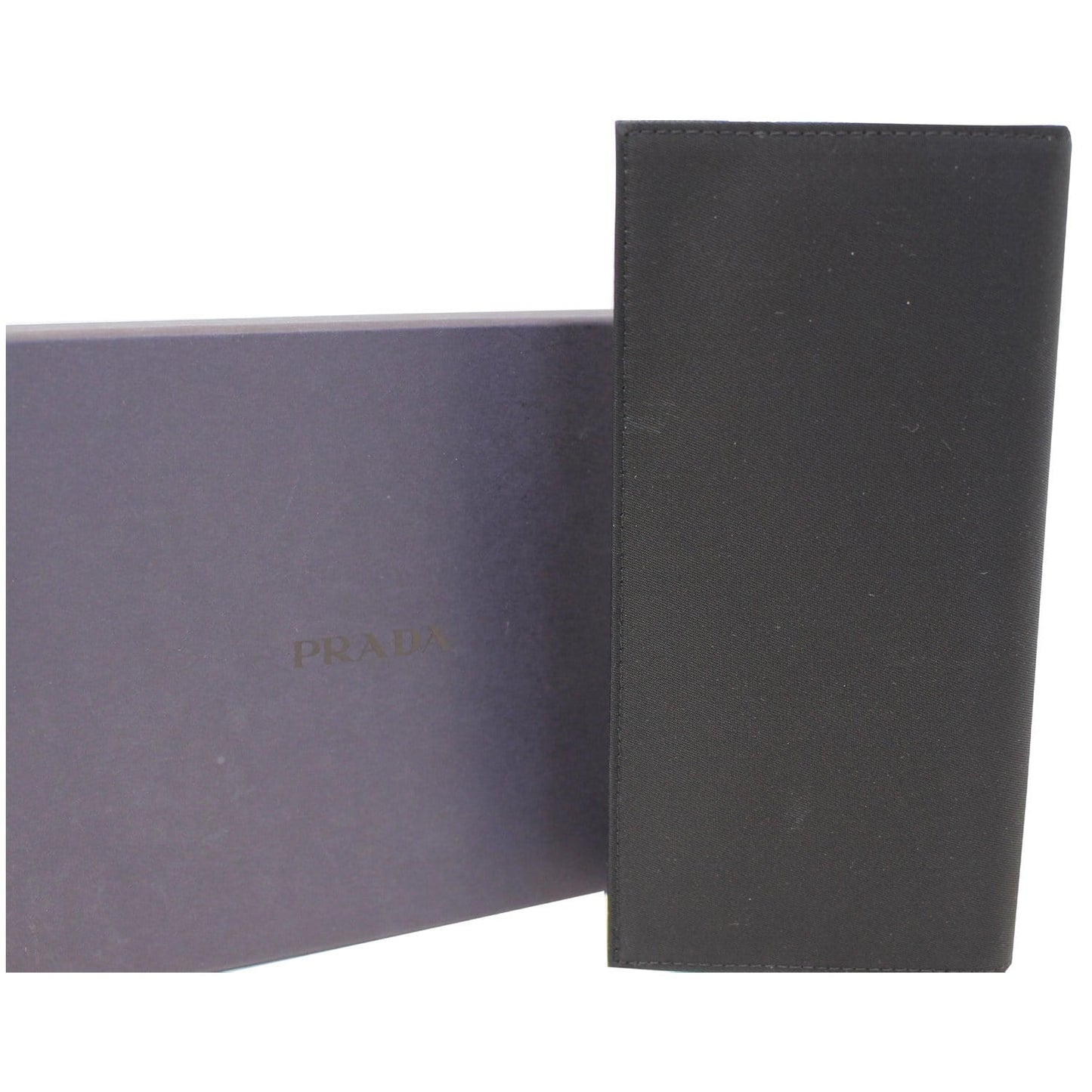 PRADA Nylon Checkbook Cover Wallet Black