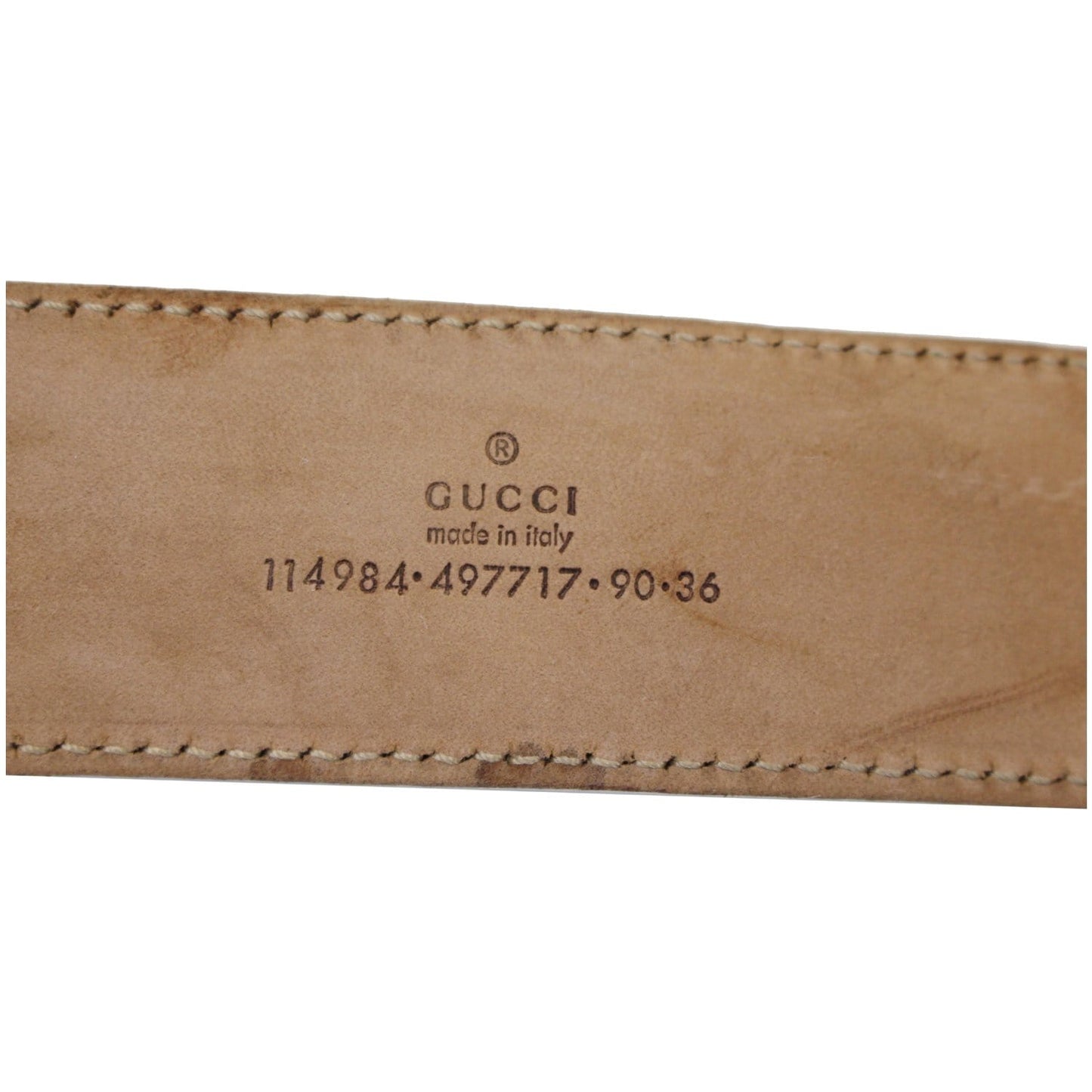 GUCCI Interlocking G White Leather Belt Size 41