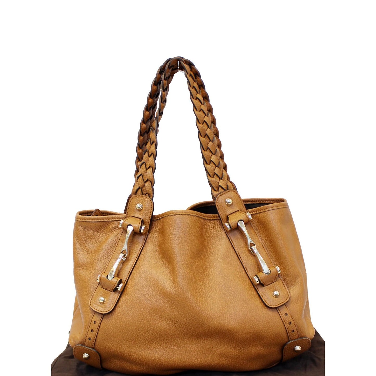 GUCCI Pelham Brown Leather Hobo Bag 336654