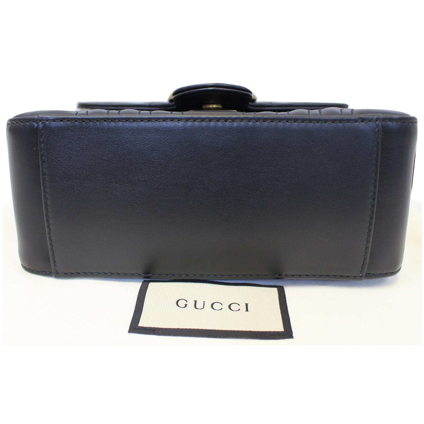 GUCCI GG Marmont Mini Leather Top Handle Shoulder Bag Black 547260