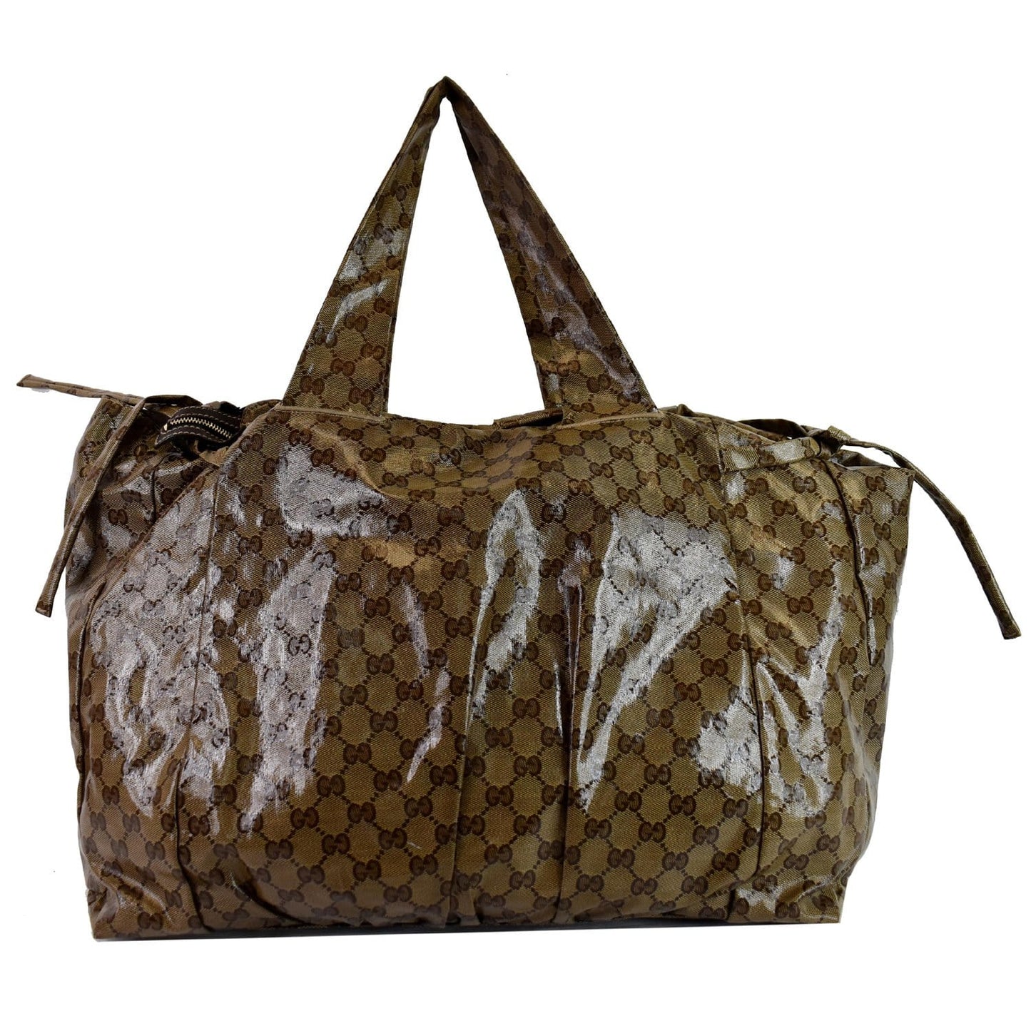 GUCCI Hysteria Large Crystal Coated Canvas Tote Bag Beige 197022
