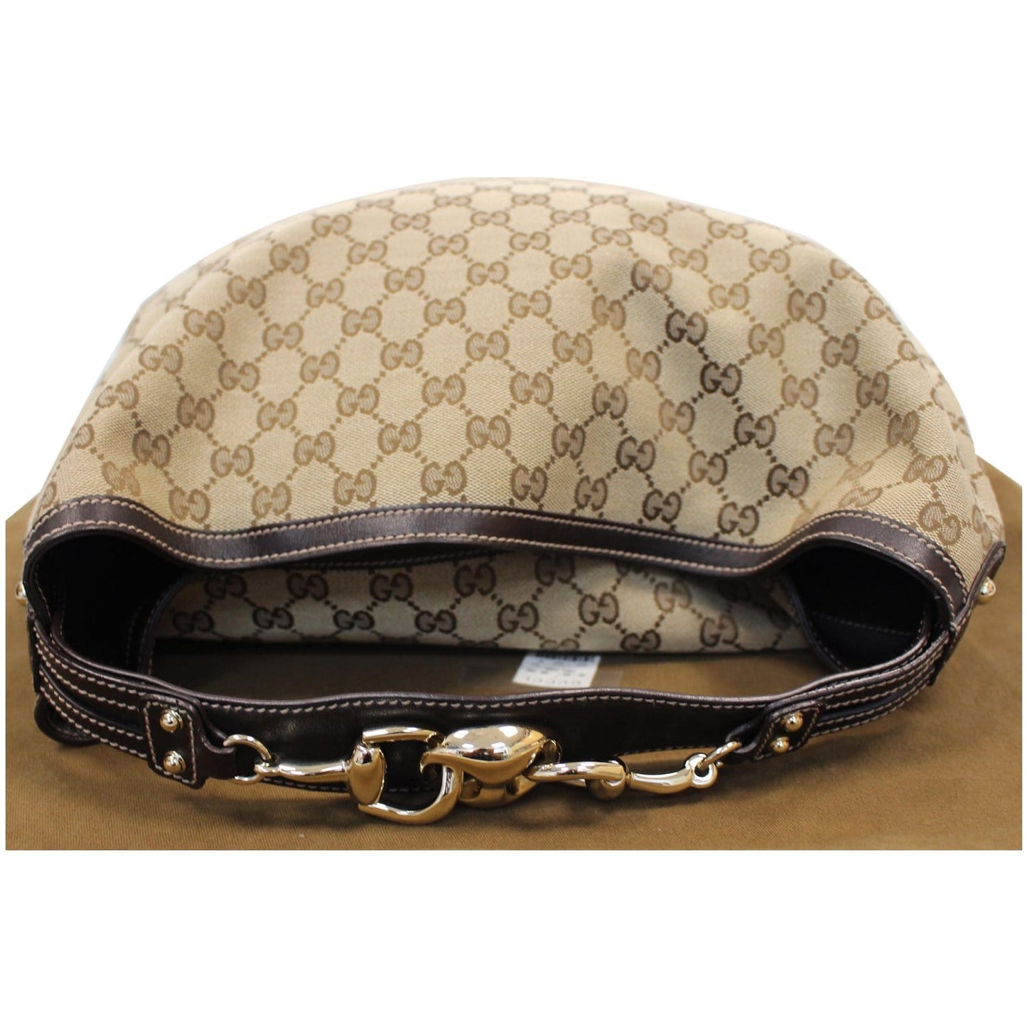 GUCCI GG Canvas Horsebit Catena Hobo Bag Beige 170014