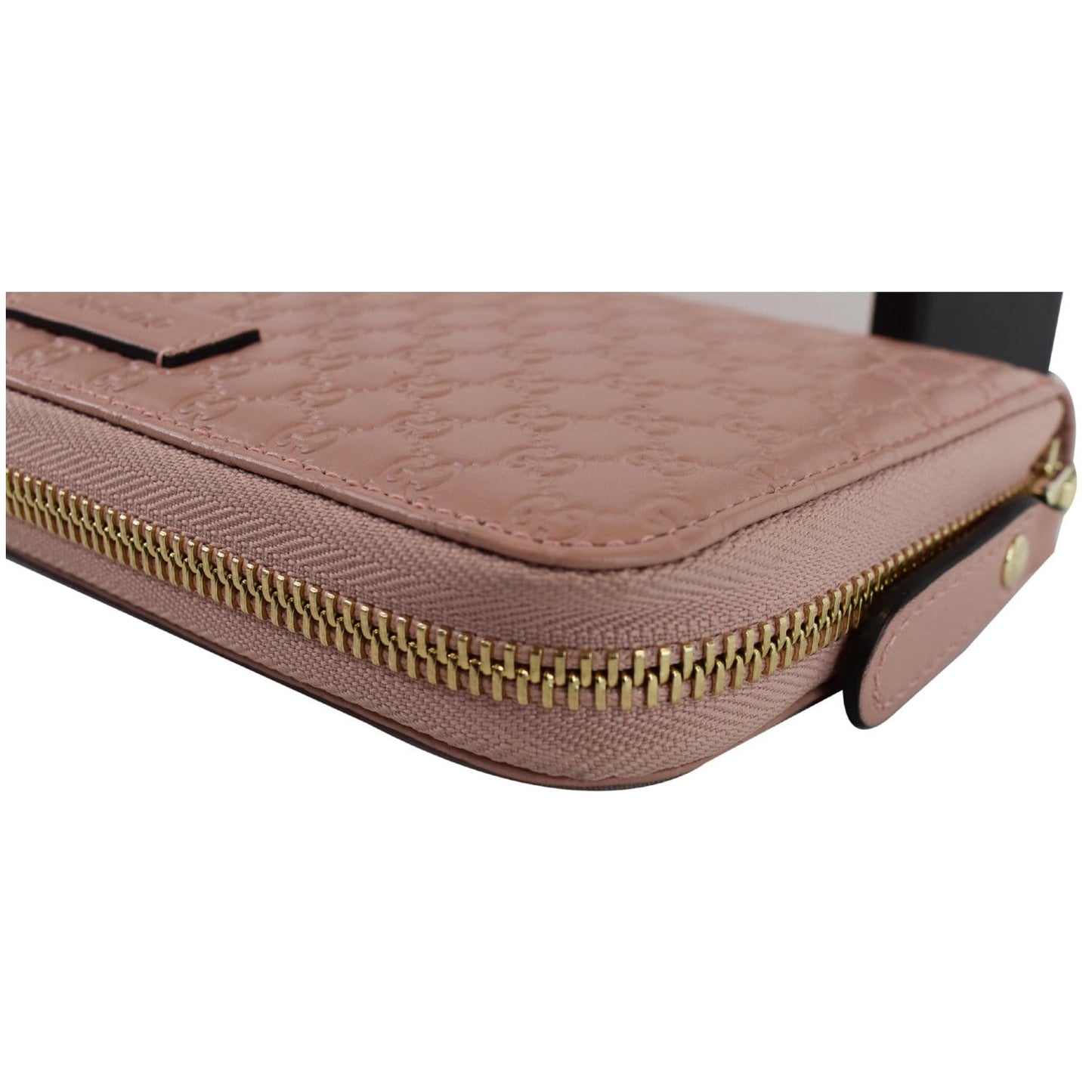 GUCCI Micro GG Guccissima Zip Around Wallet Pink 449391