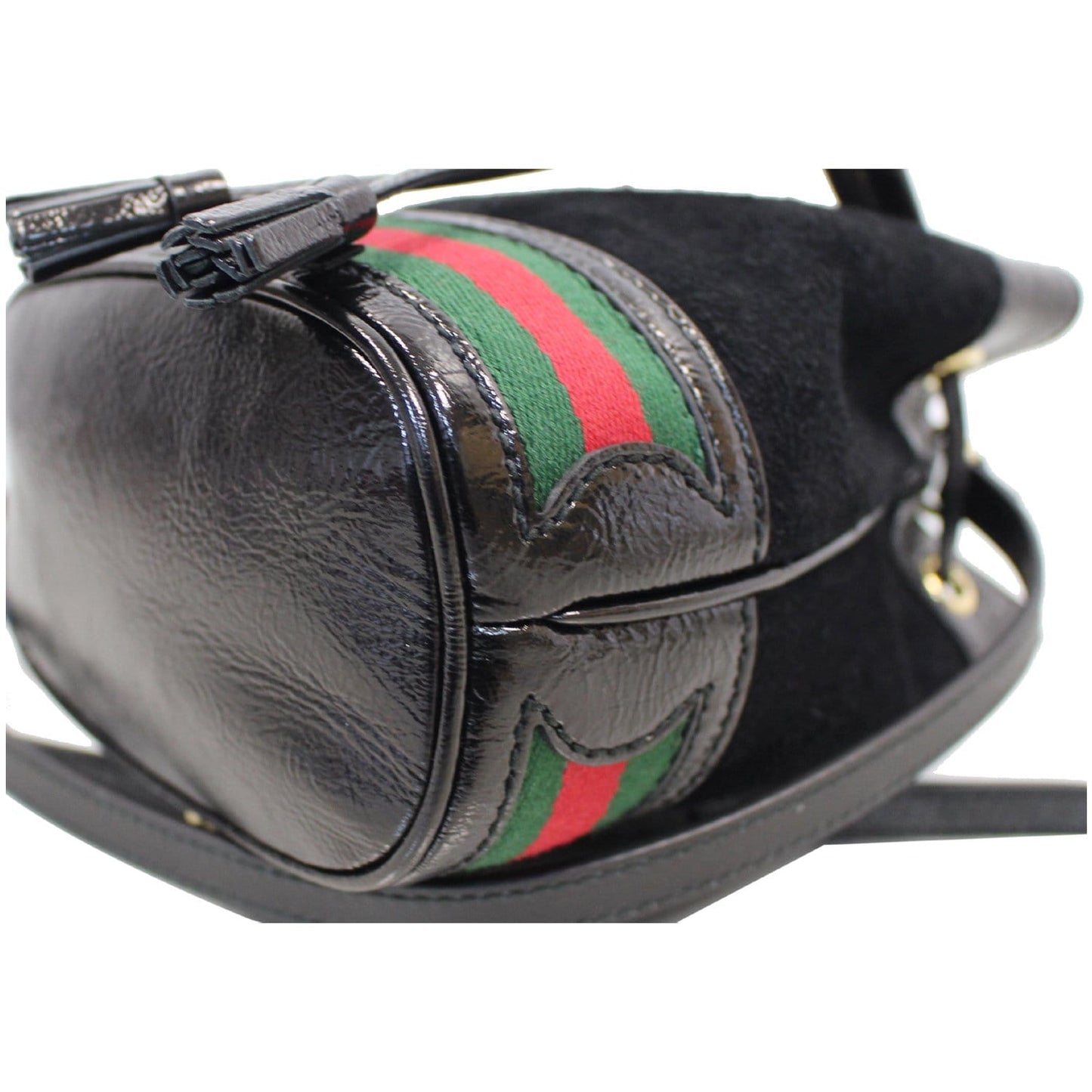 GUCCI Ophidia Mini Textured Leather Trimmed Suede Bucket Bag Black 550620 - 15% OFF