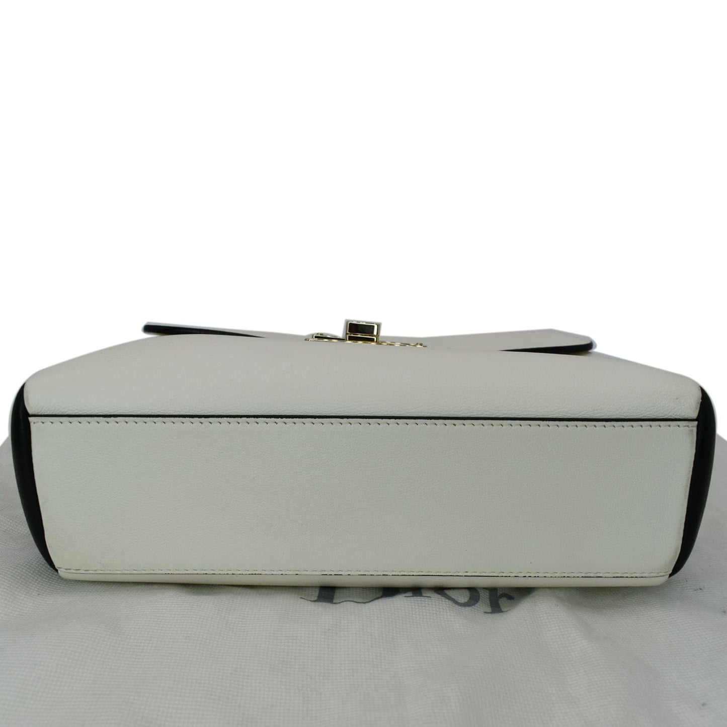 CHRISTIAN DIOR Diorling Medium Leather Shoulder Bag White/Black