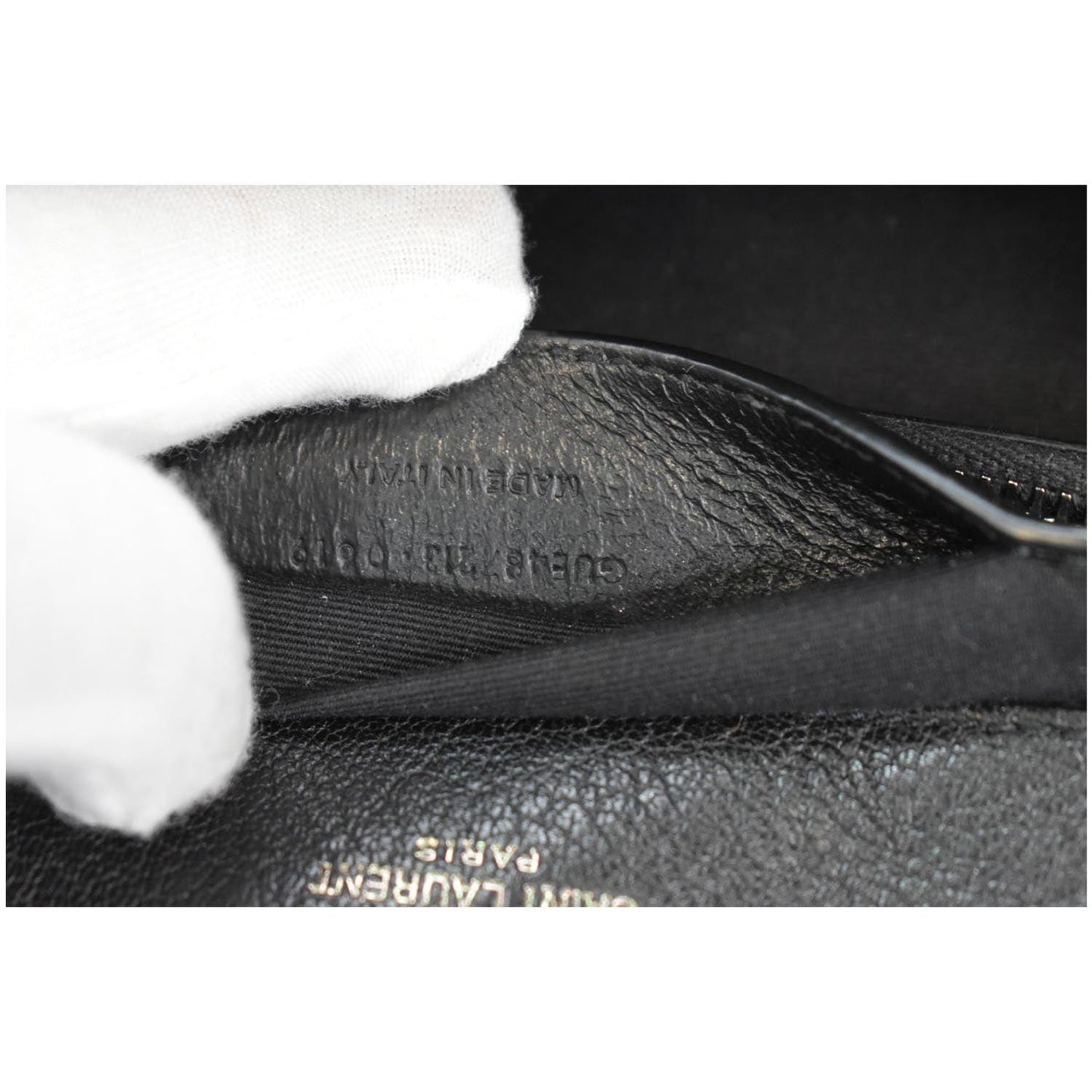 YVES SAINT LAURENT College Medium Monogram Chevron Leather Crossbody Bag Black