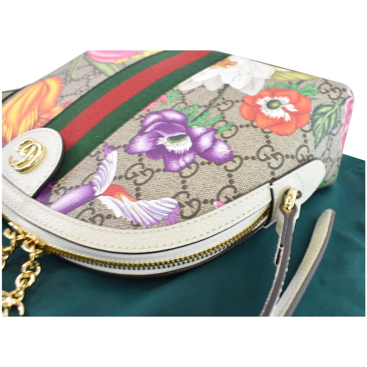 GUCCI Ophidia Flora Small Supreme Canvas Shoulder Bag Beige 499621 - Final Sale