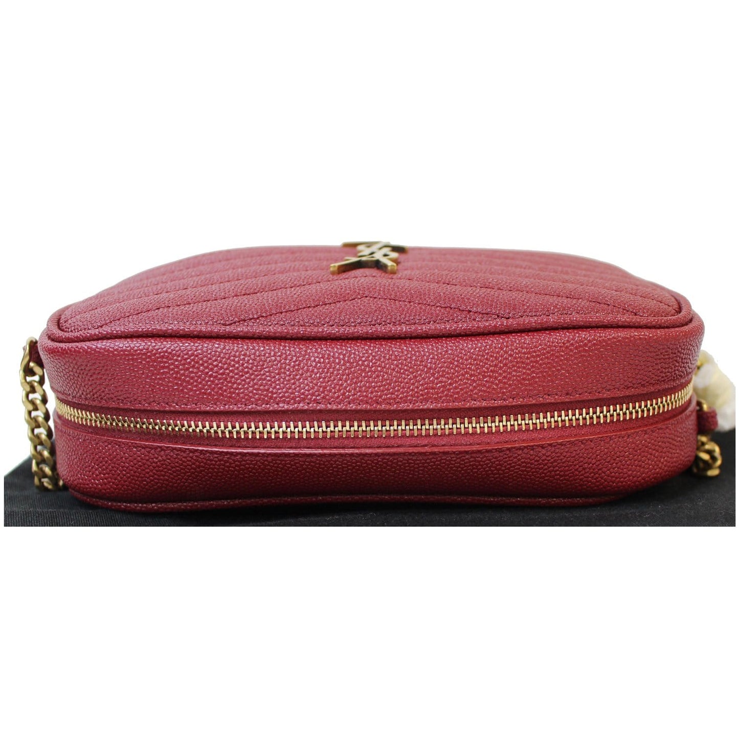 YVES SAINT LAURENT Mini Lou Grain De Poudre Camera Bag Red