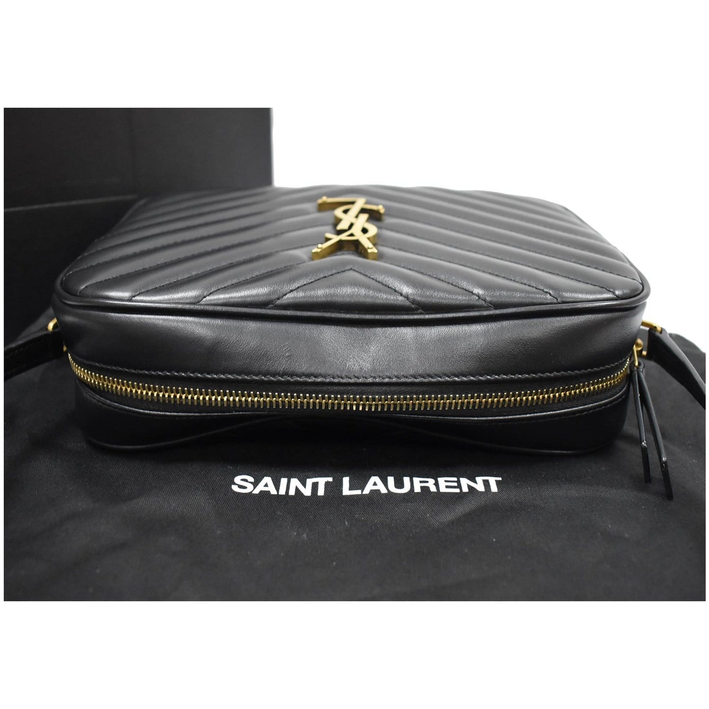 YVES SAINT LAURENT Lou Leather Camera Crossbody Bag Black