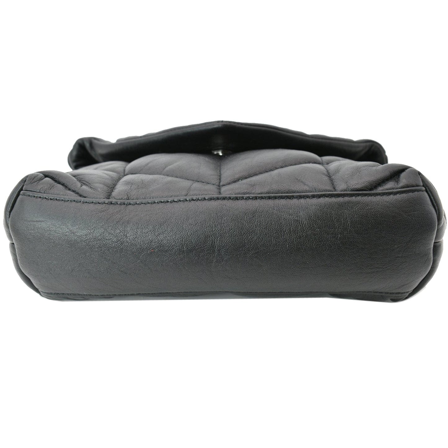 YVES SAINT LAURENT Small Loulou Puffer Quilted Lambskin Leather Crossbody Bag Black