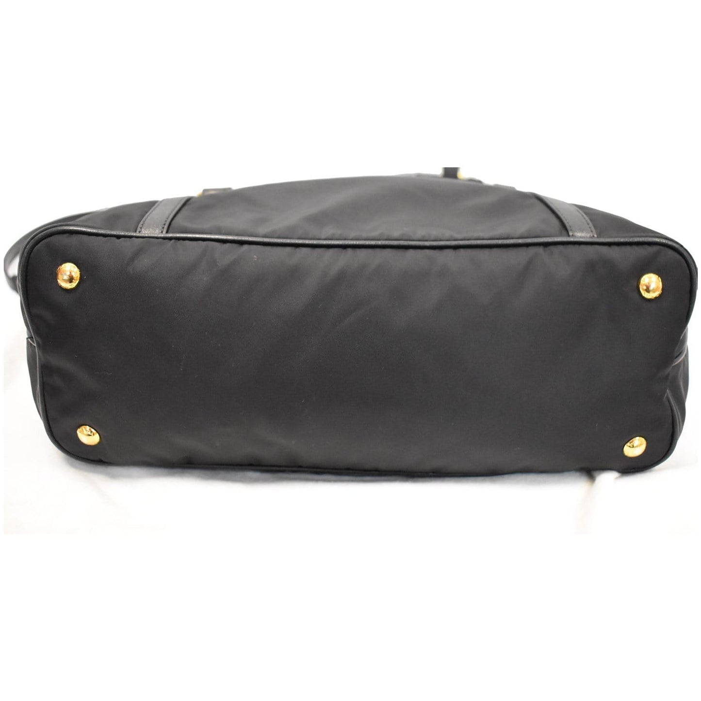 PRADA Tessuto Saffiano Nylon Tote Shoulder Bag Black