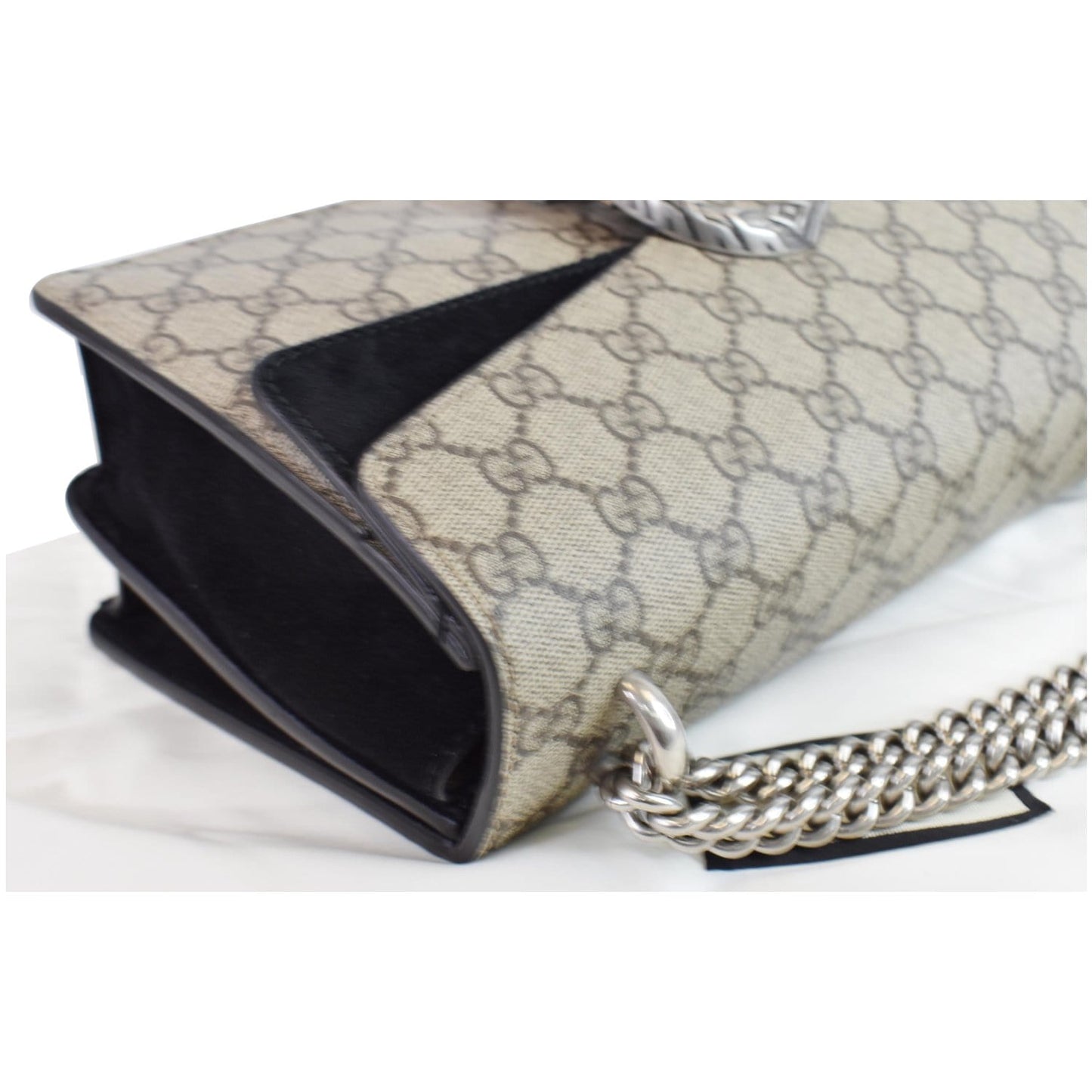 GUCCI Dionysus Small GG Supreme Canvas Shoulder Bag Beige 400249