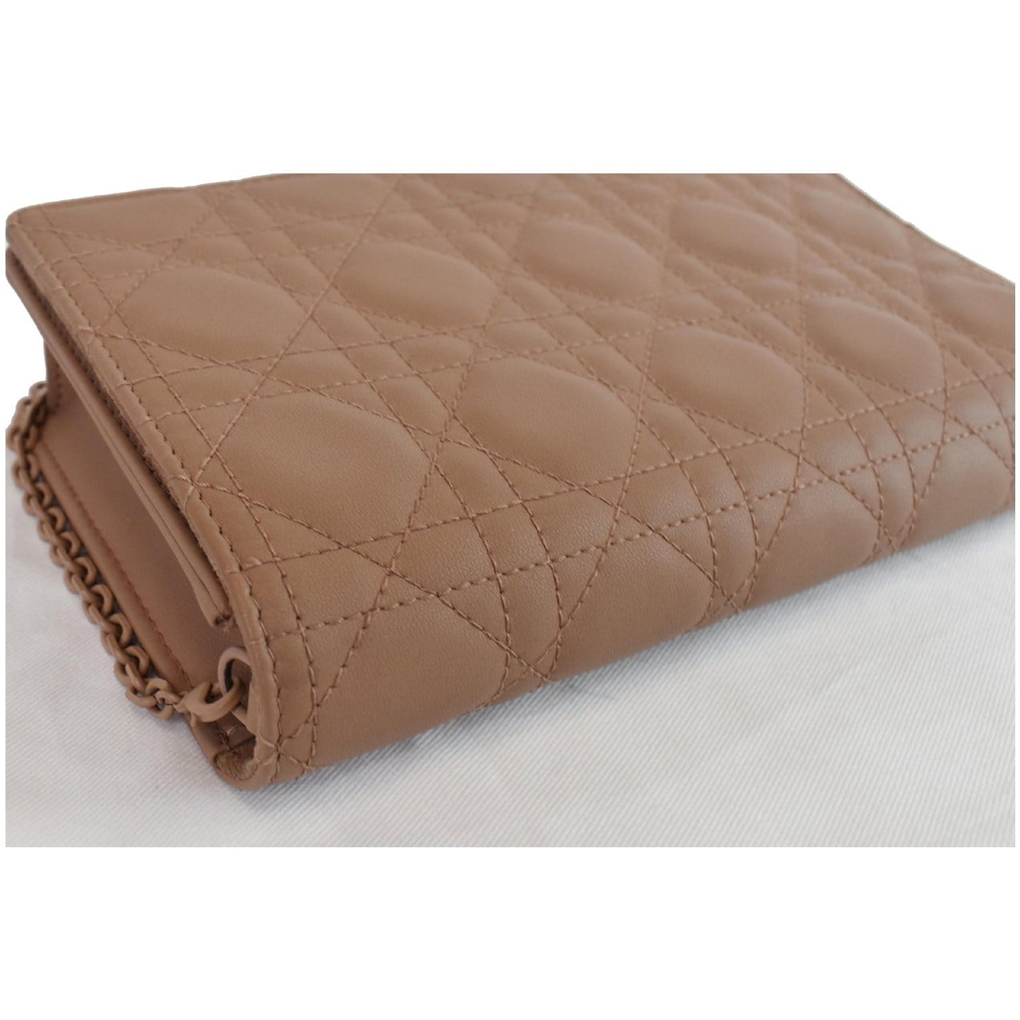 CHRISTIAN DIOR The Lady Dior Calfskin Chain Pouch Bag Blush Ultramatte
