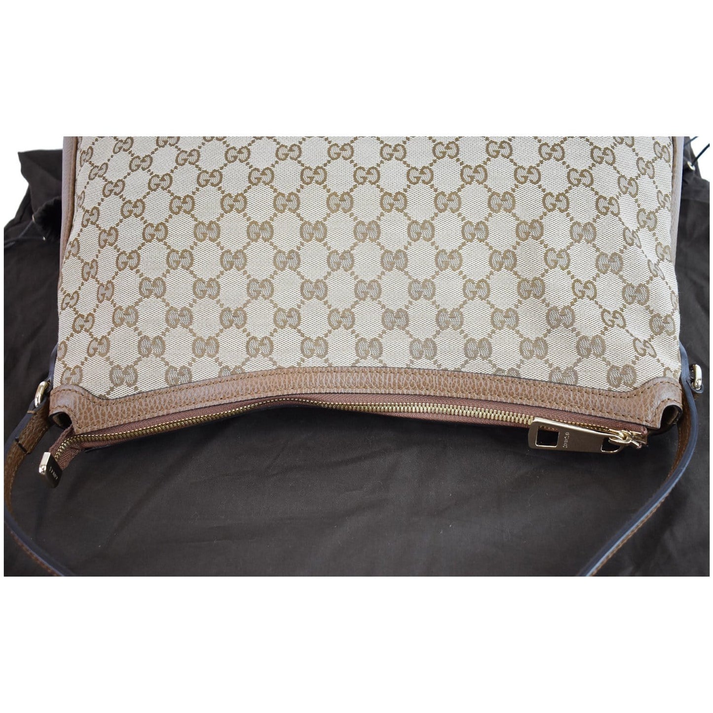 GUCCI Large Bree GG Canvas Hobo Bag Beige 449244