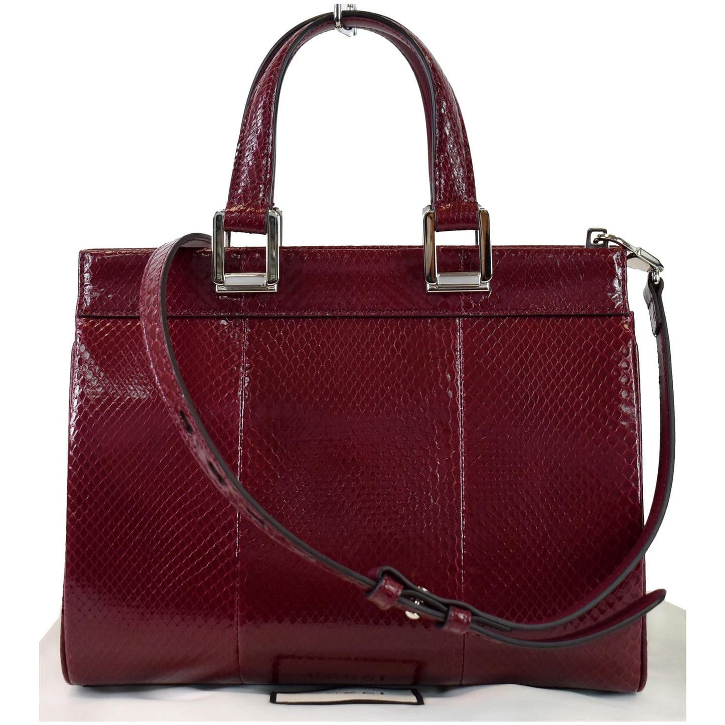 GUCCI Zumi Small Snakeskin Leather Top Handle Bag Bordeaux 569712