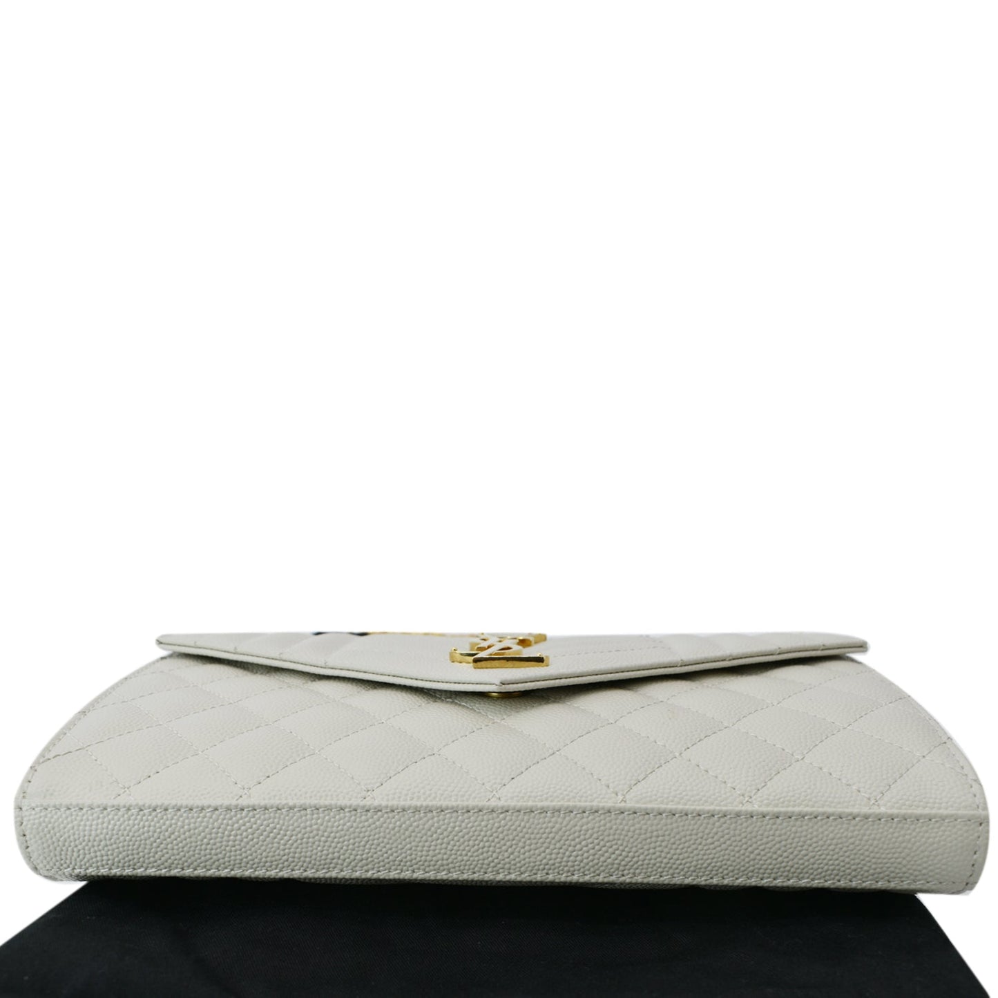 YVES SAINT LAURENT Mix Matelassé Small Grain De Poudre Chain Wallet Crossbody Bag Cream