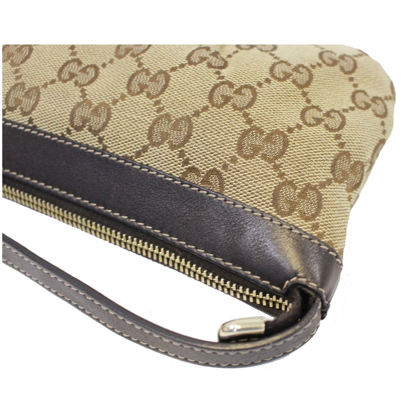 GUCCI Interlocking G Pochette GG Canvas Shoulder Bag Beige