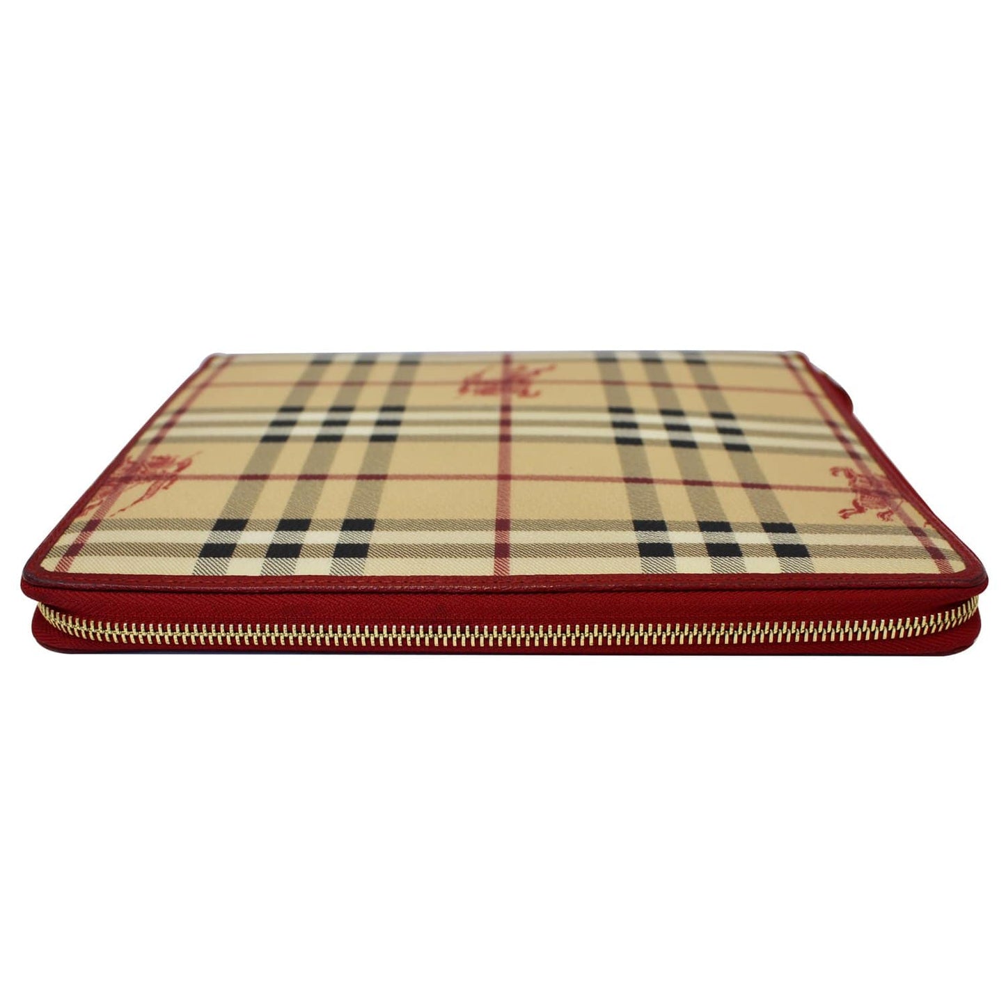 BURBERRY Check Leather iPad Cover Red