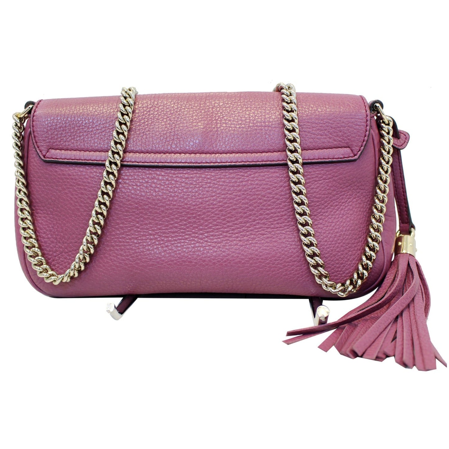 GUCCI Soho Chain Purple Leather Crossbody Bag