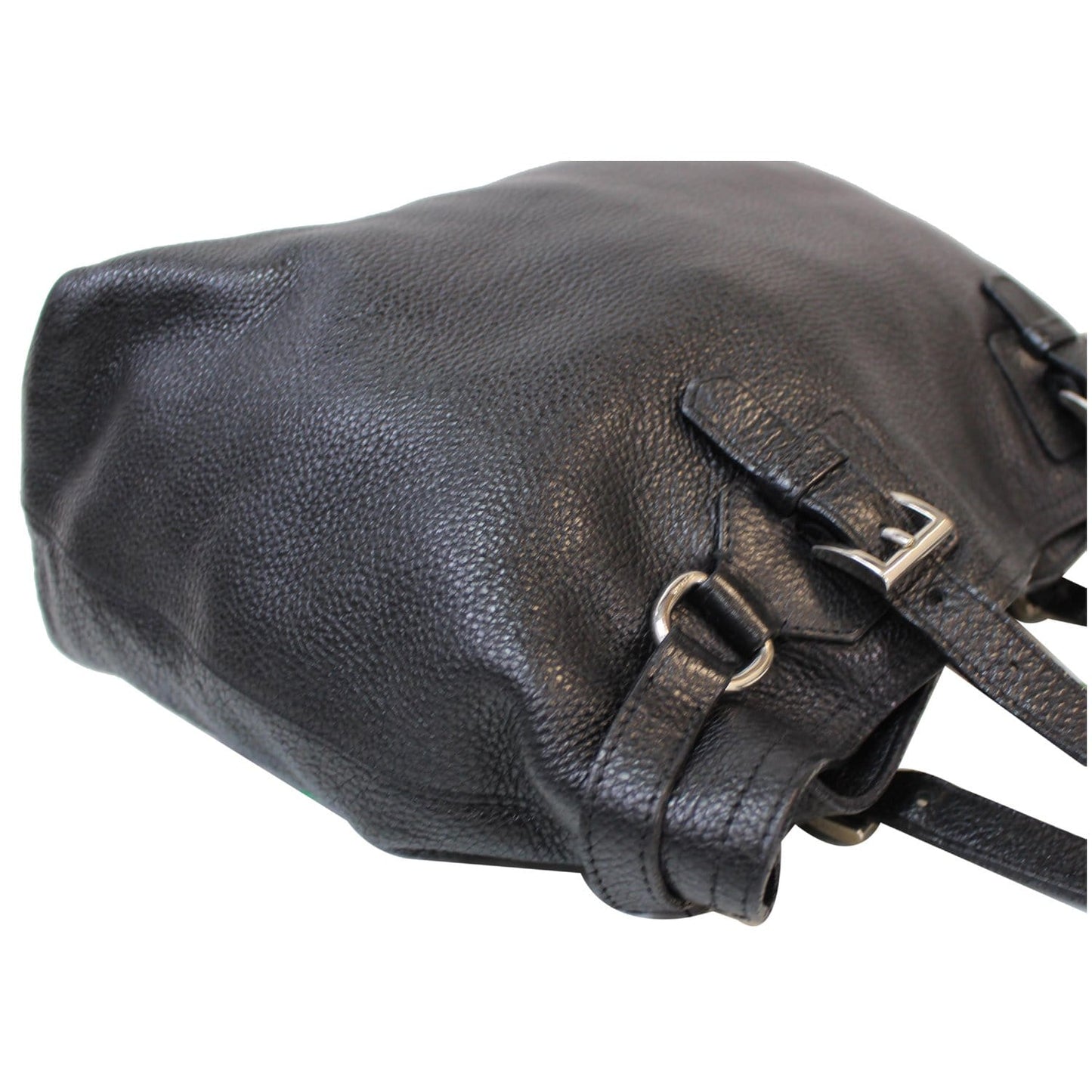 PRADA Vitello Daino Leather Shoulder Bag Black